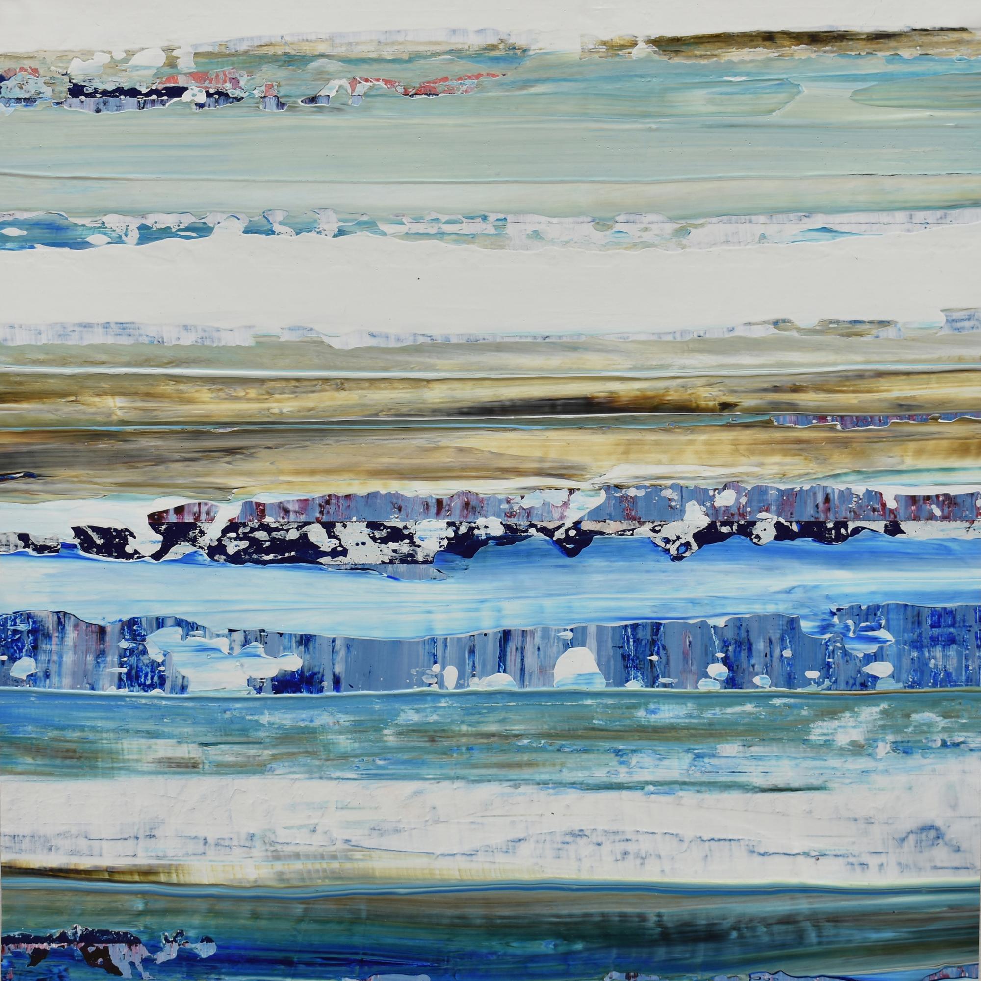 Lisa Carney Abstract Painting - Aqua 01