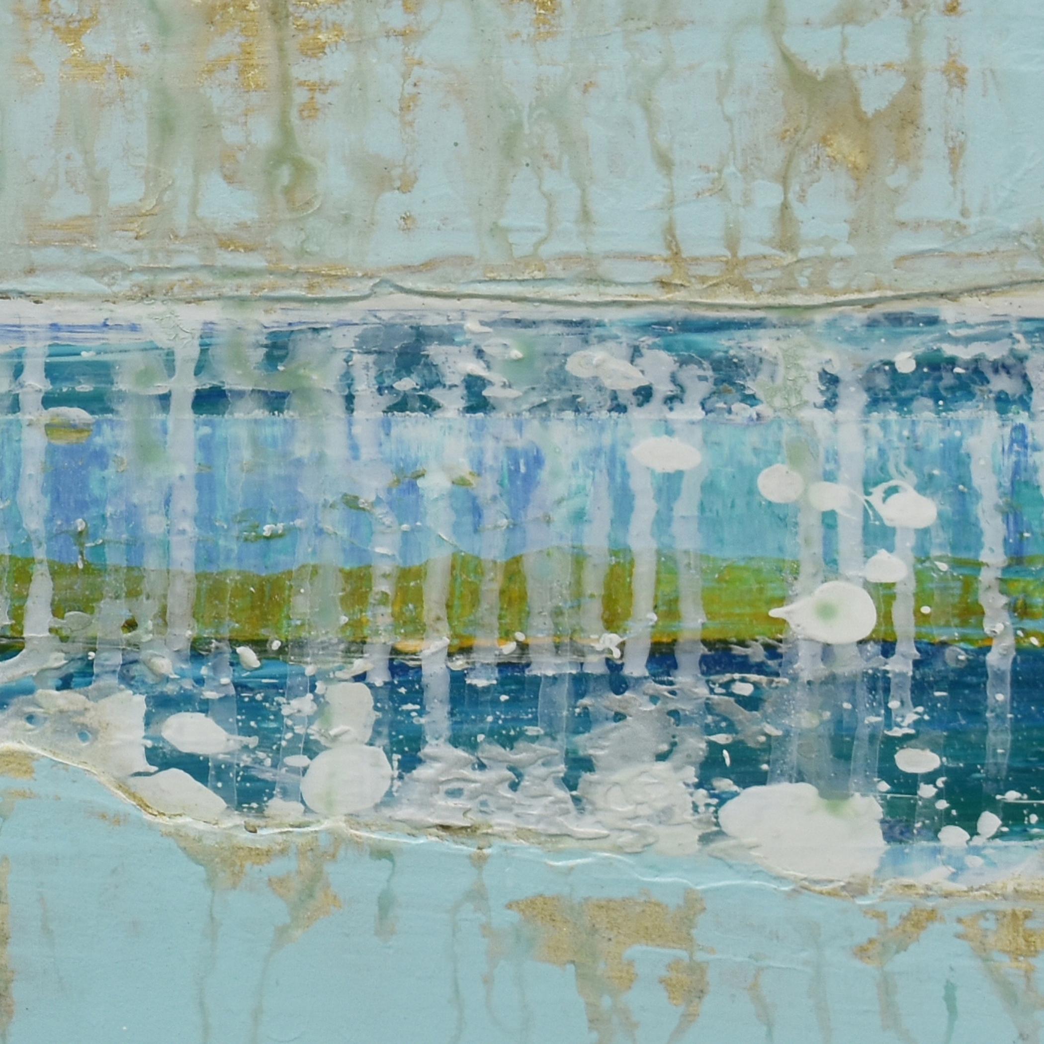 Sogno blu, Pittura astratta - Abstract Painting Grigio di Lisa Carney