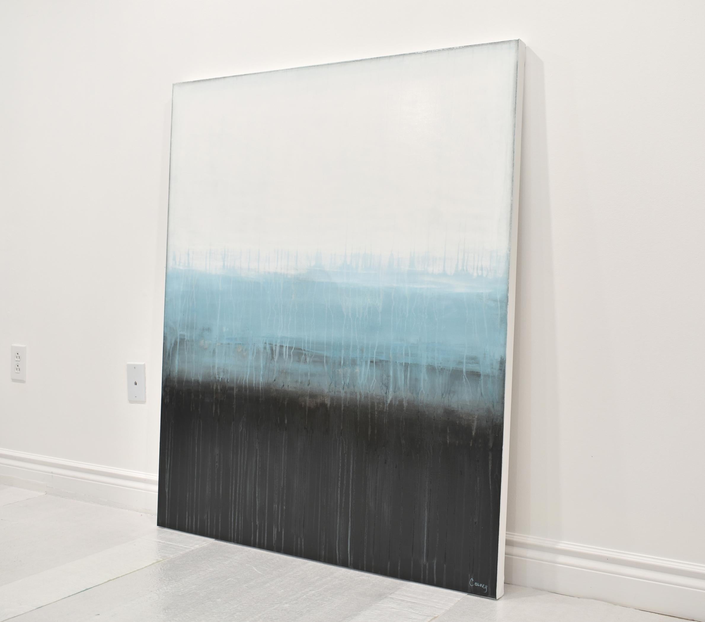 Nebbia blu, pittura astratta - Painting di Lisa Carney
