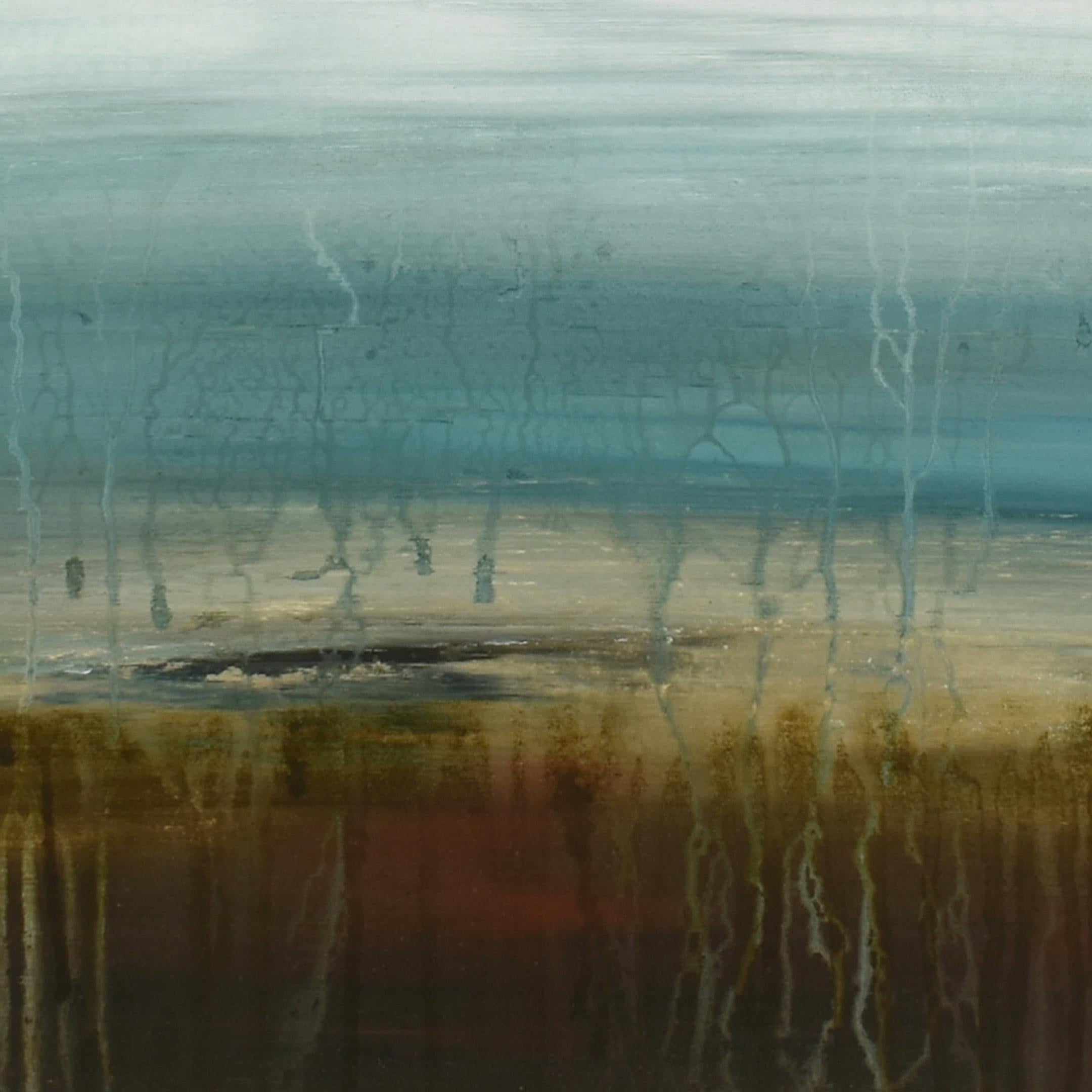 Duna costiera, pittura astratta - Abstract Painting Grigio di Lisa Carney