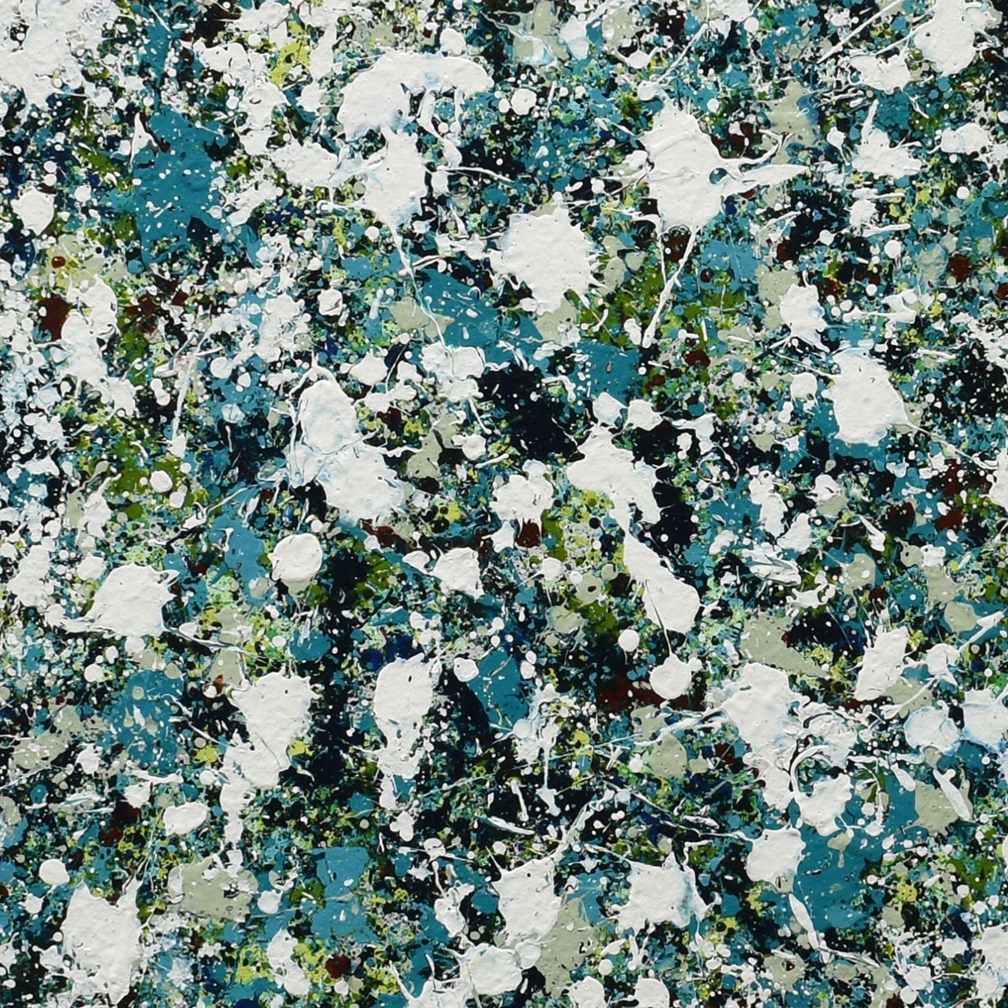 Emerald Burst, Painting, Acrylic on Canvas For Sale 1