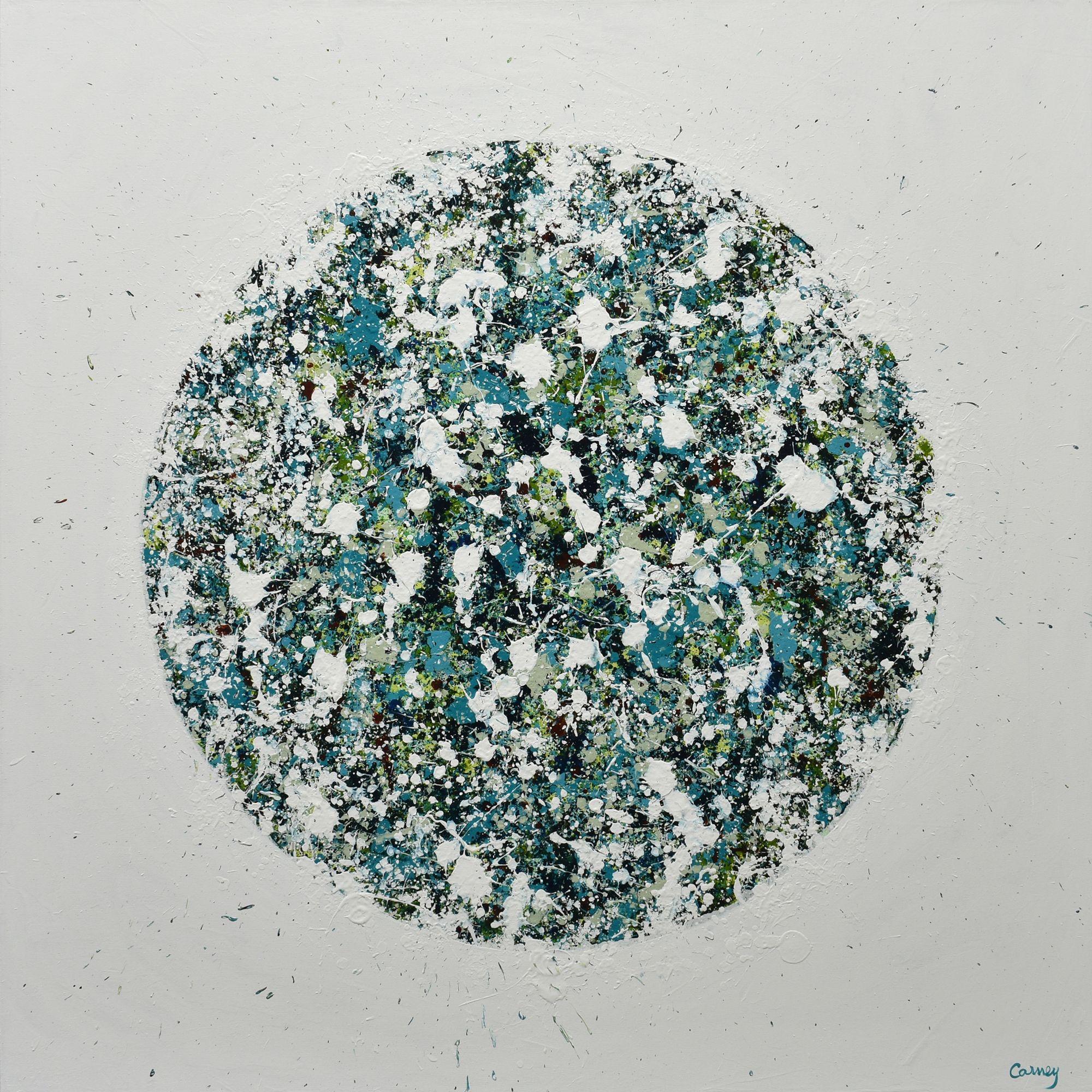 Lisa Carney Abstract Painting - Emerald Burst, Painting, Acrylic on Canvas