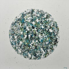 Emerald Burst, peinture, acrylique sur toile