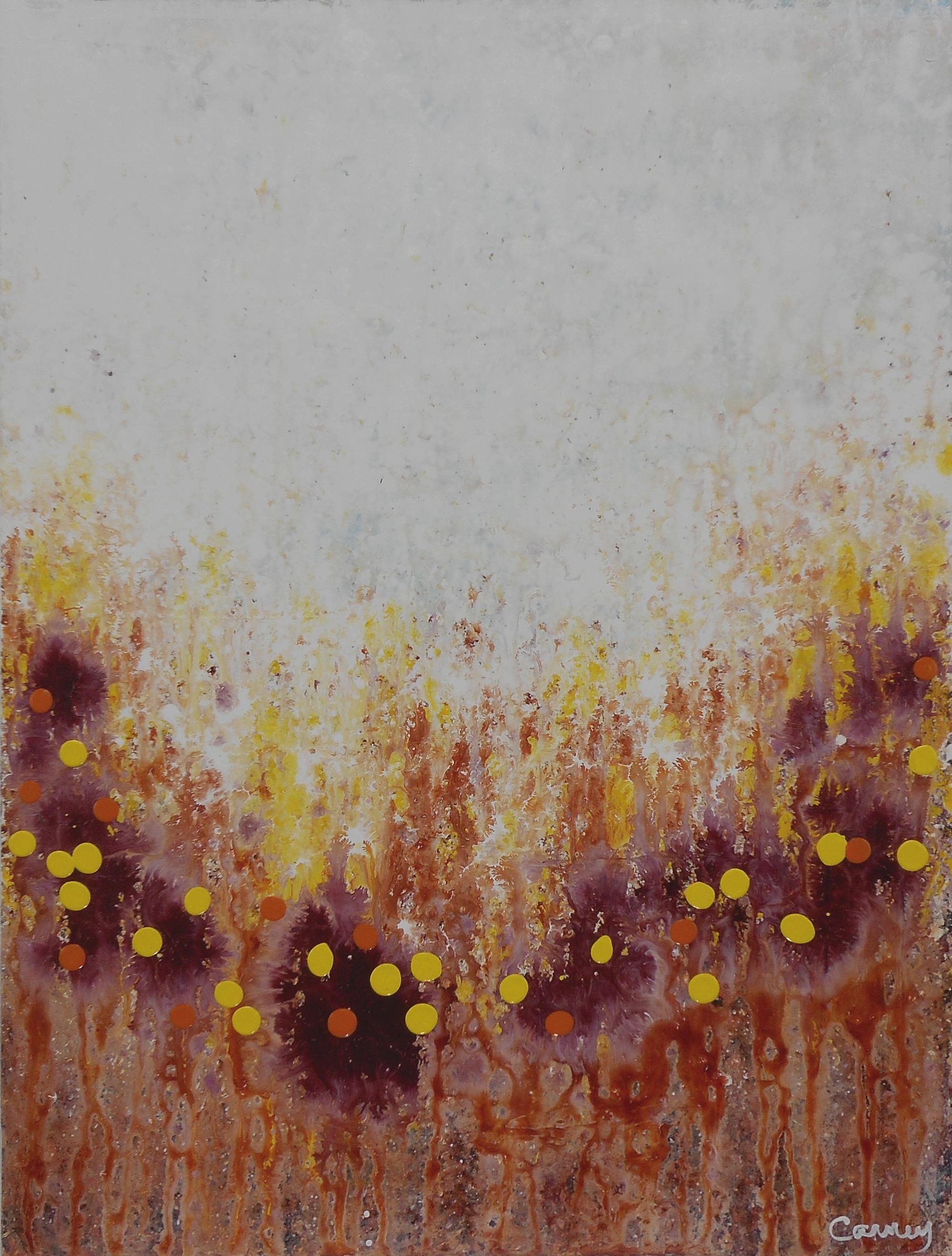 Lisa Carney Abstract Painting – Flowers on Jupiter, Painting, Acrylic on Canvas