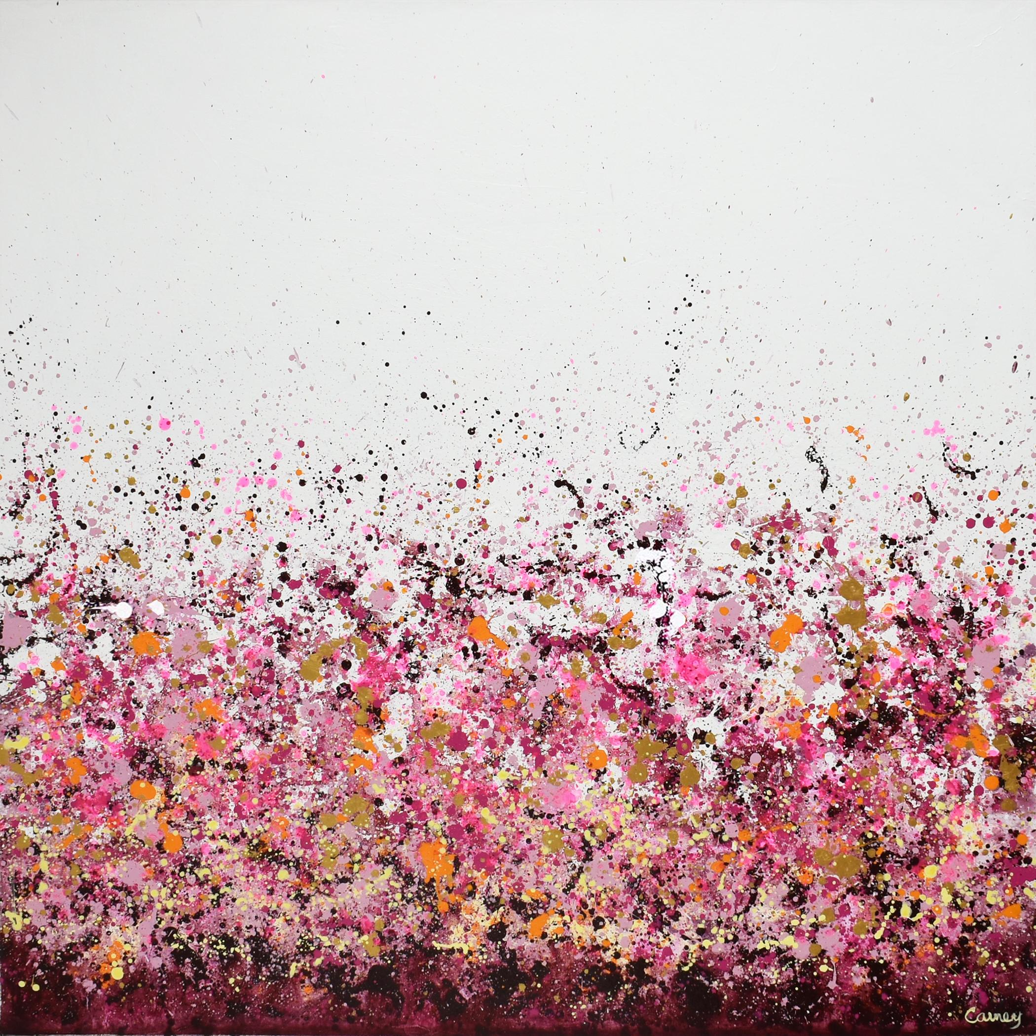 <p>Artist Comments<br />Energetic splatters of pink, magenta, orange and yellow ochre. Part of Lisa Carney's signature GeoFlora series, a collection of abstracted botanical paintings where she uses drip and splash techniques to suggest plant life,