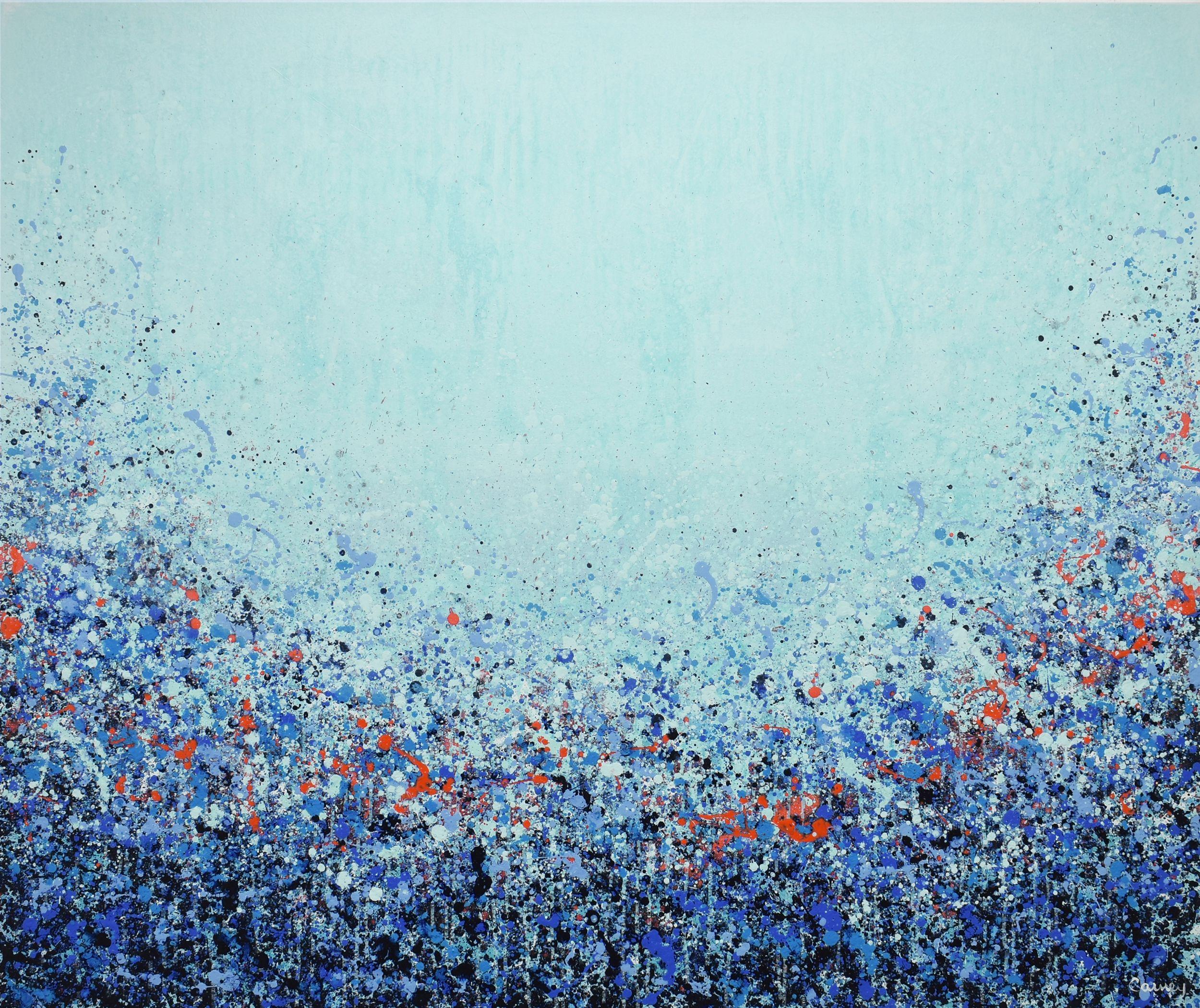 Lisa Carney Abstract Painting - Jardin Bleu, Painting, Acrylic on Canvas