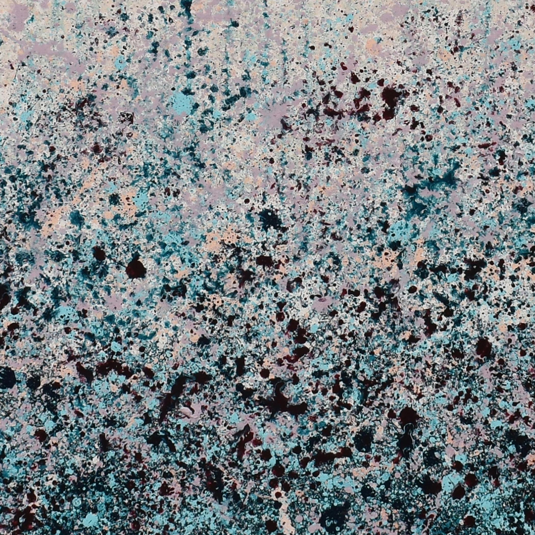 Mauve Teal Splash, Abstract Painting For Sale 3