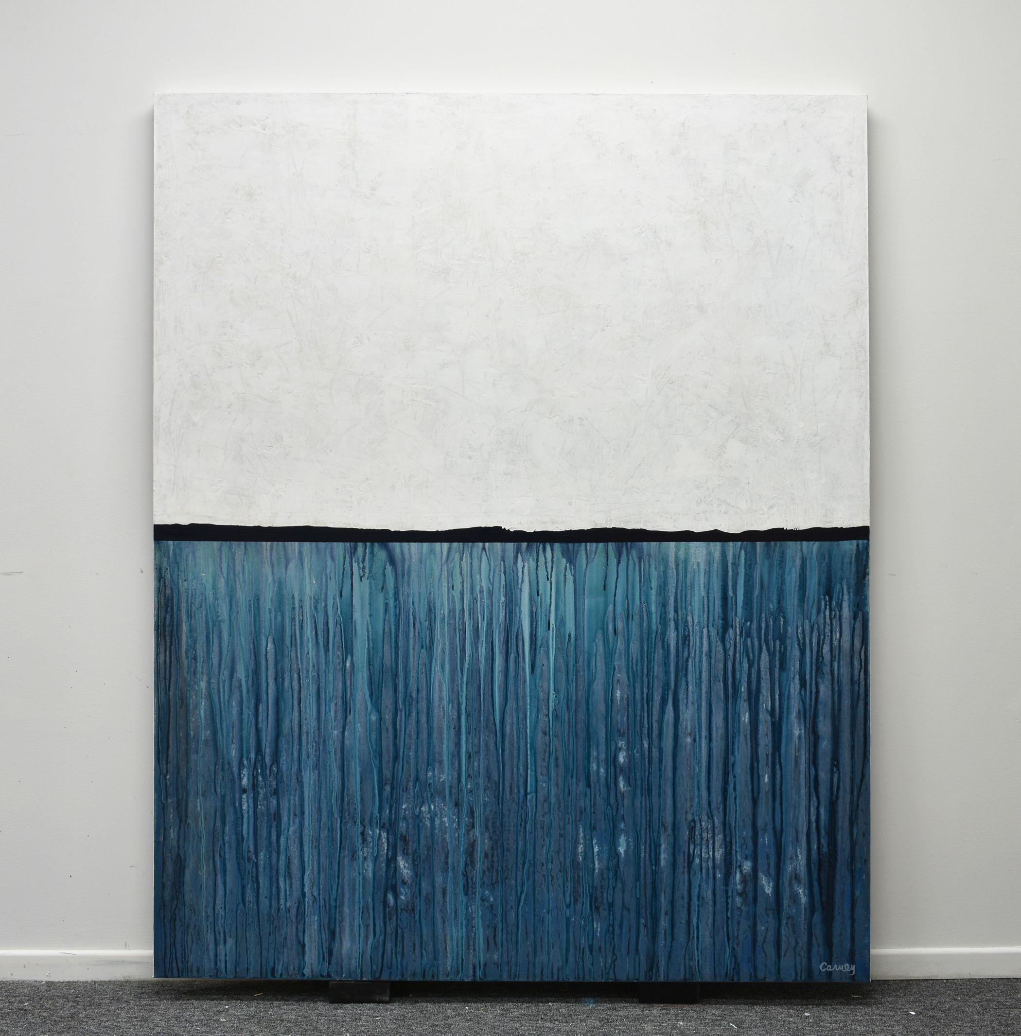 Misty Blue, Gemälde, Acryl auf Leinwand (Minimalistisch), Painting, von Lisa Carney