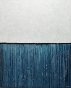 Bleu brumeux, peinture, acrylique sur toile