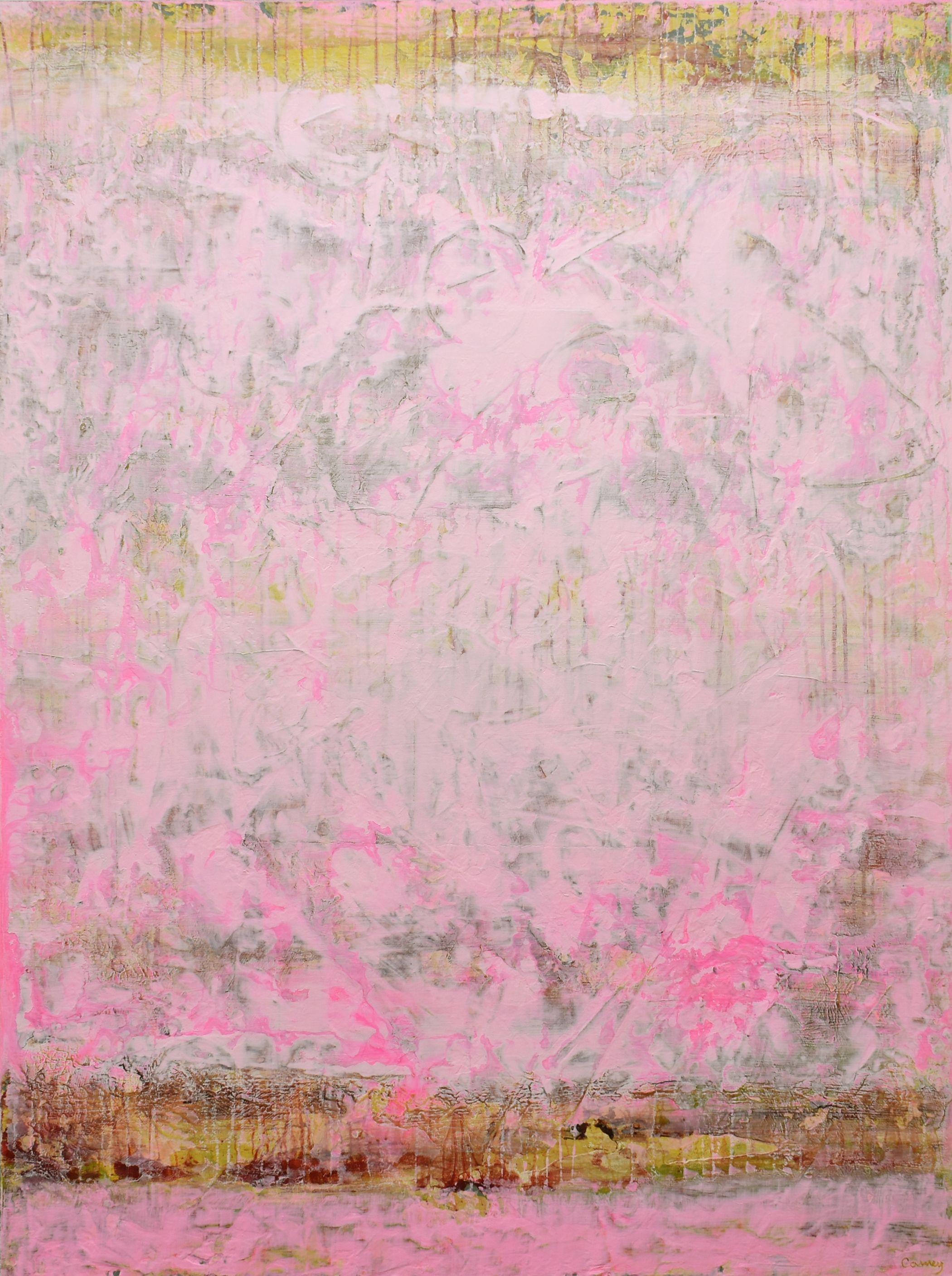 â€œOpera Roseâ€ is an original abstract modern painting created with many layers of acrylic on wood panel. Sometimes a painting can take years to complete because it evolves with the artist's journey. In this case, the artwork was started in 2013