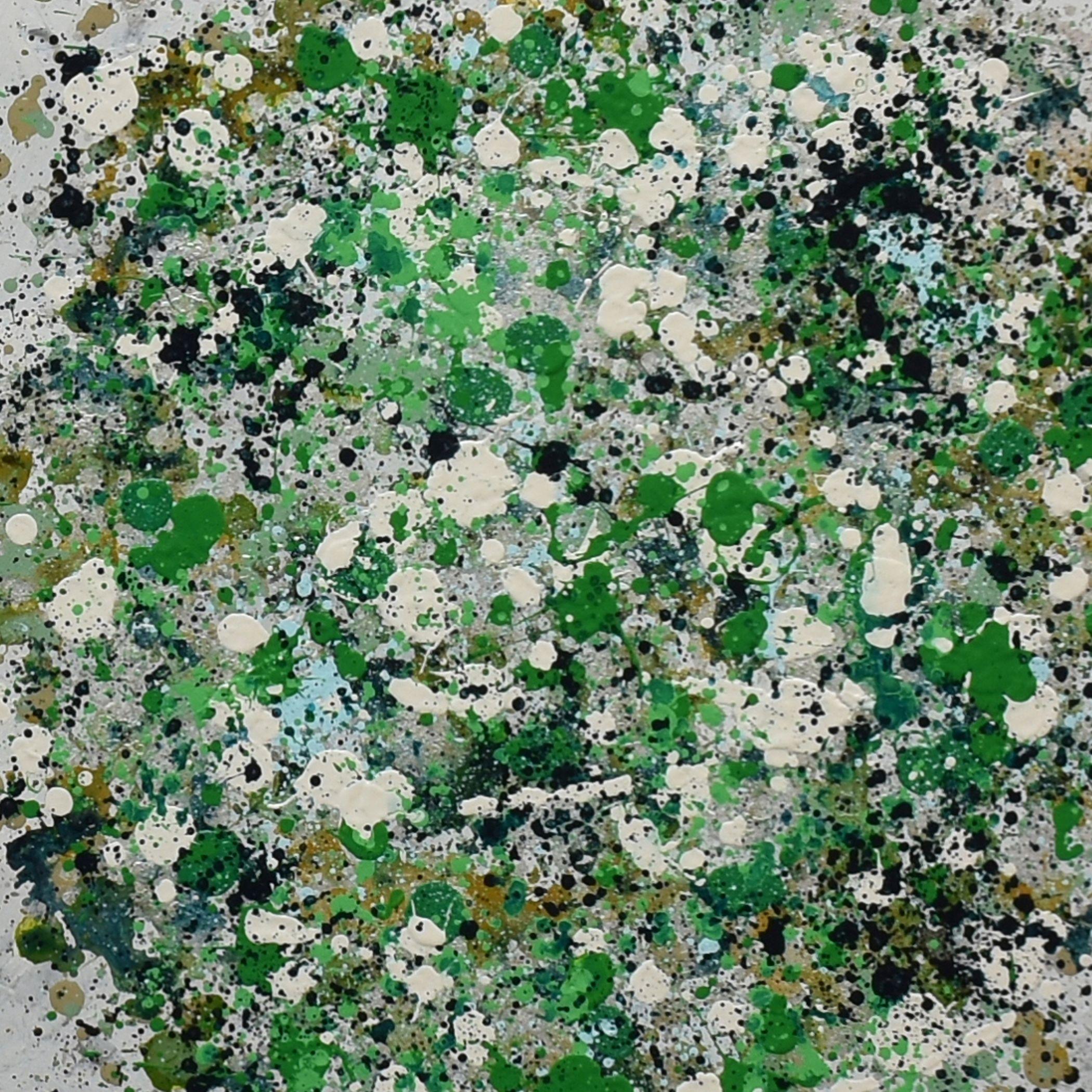 Petal Burst 06, Painting, Acrylic on Canvas - Gray Abstract Painting by Lisa Carney