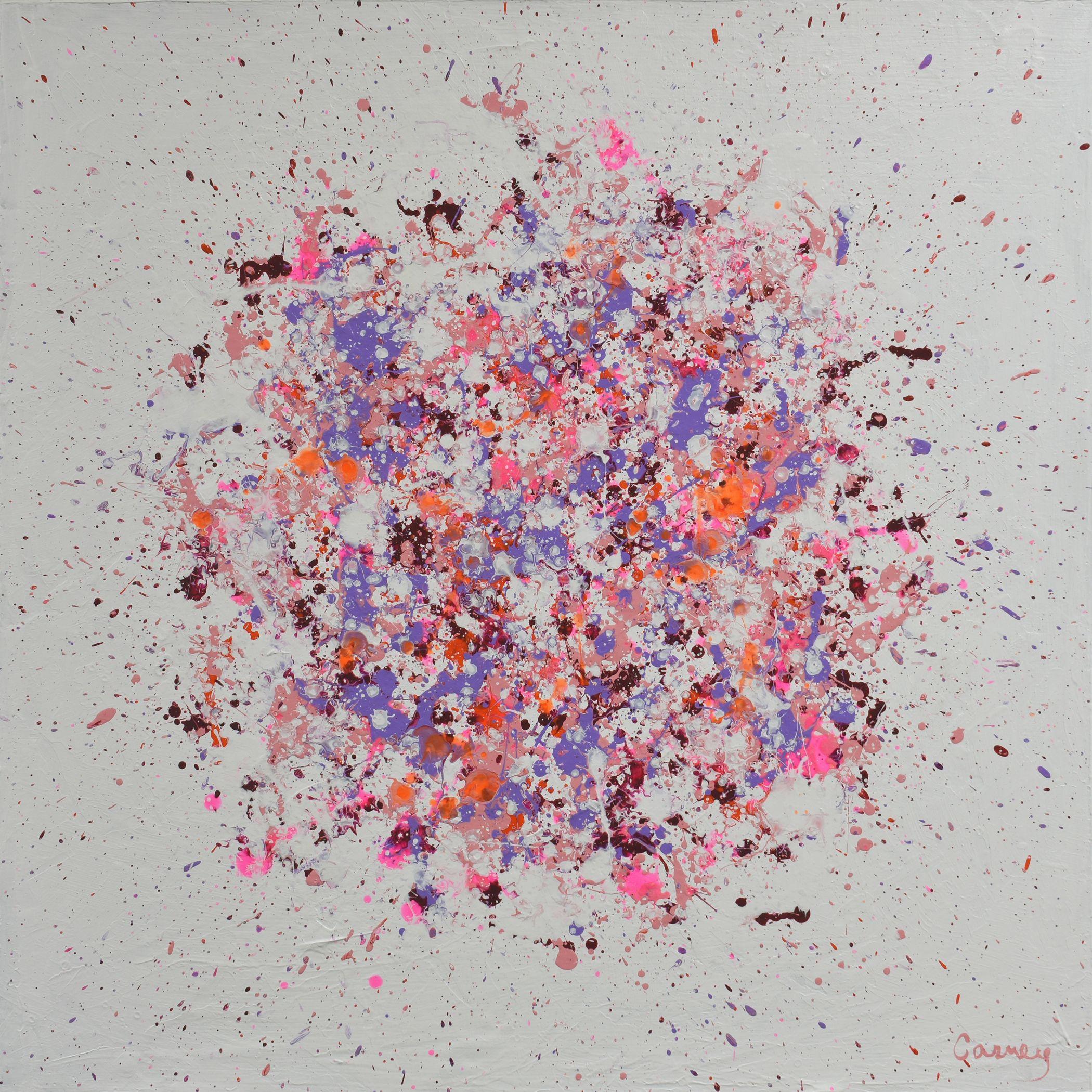 Lisa Carney Abstract Painting - Petal Burst 19, Painting, Acrylic on Wood Panel