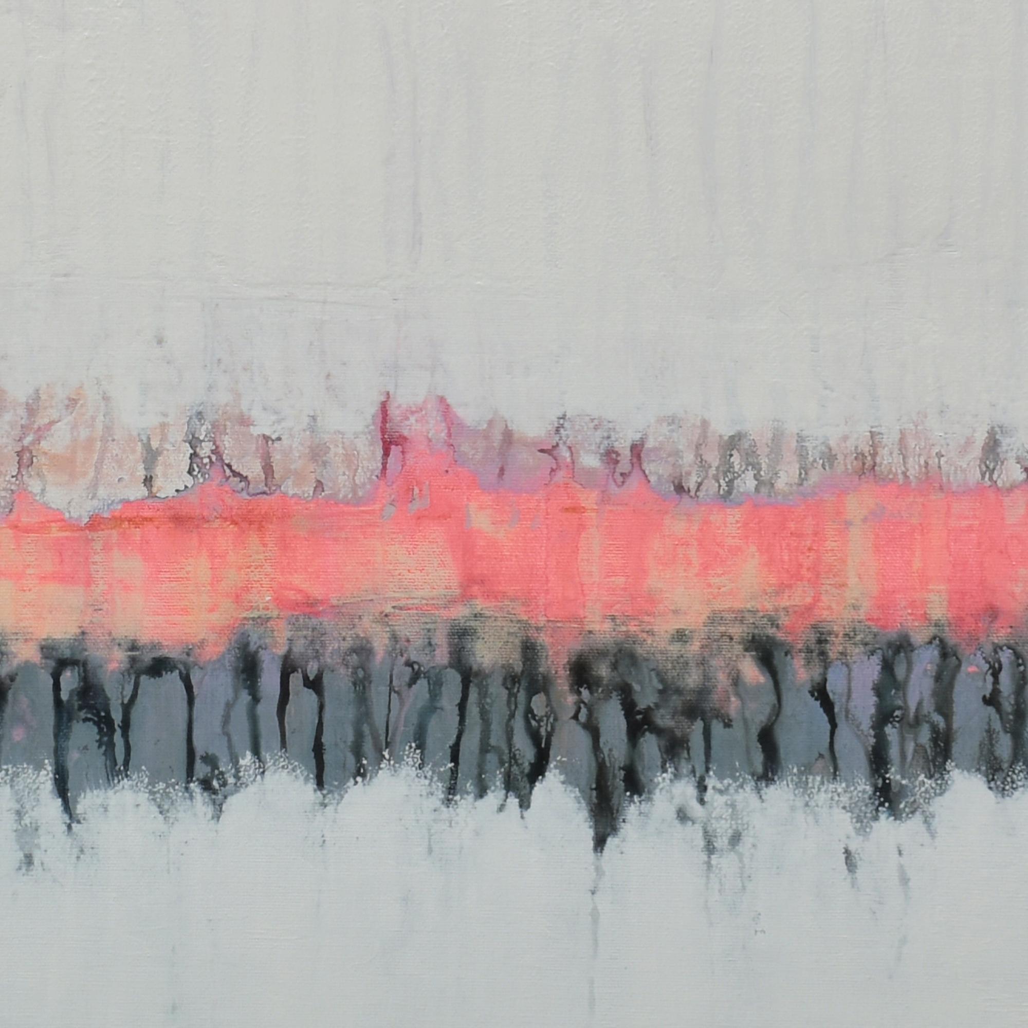 Pink Bliss, Pittura Astratta - Abstract Painting Grigio di Lisa Carney