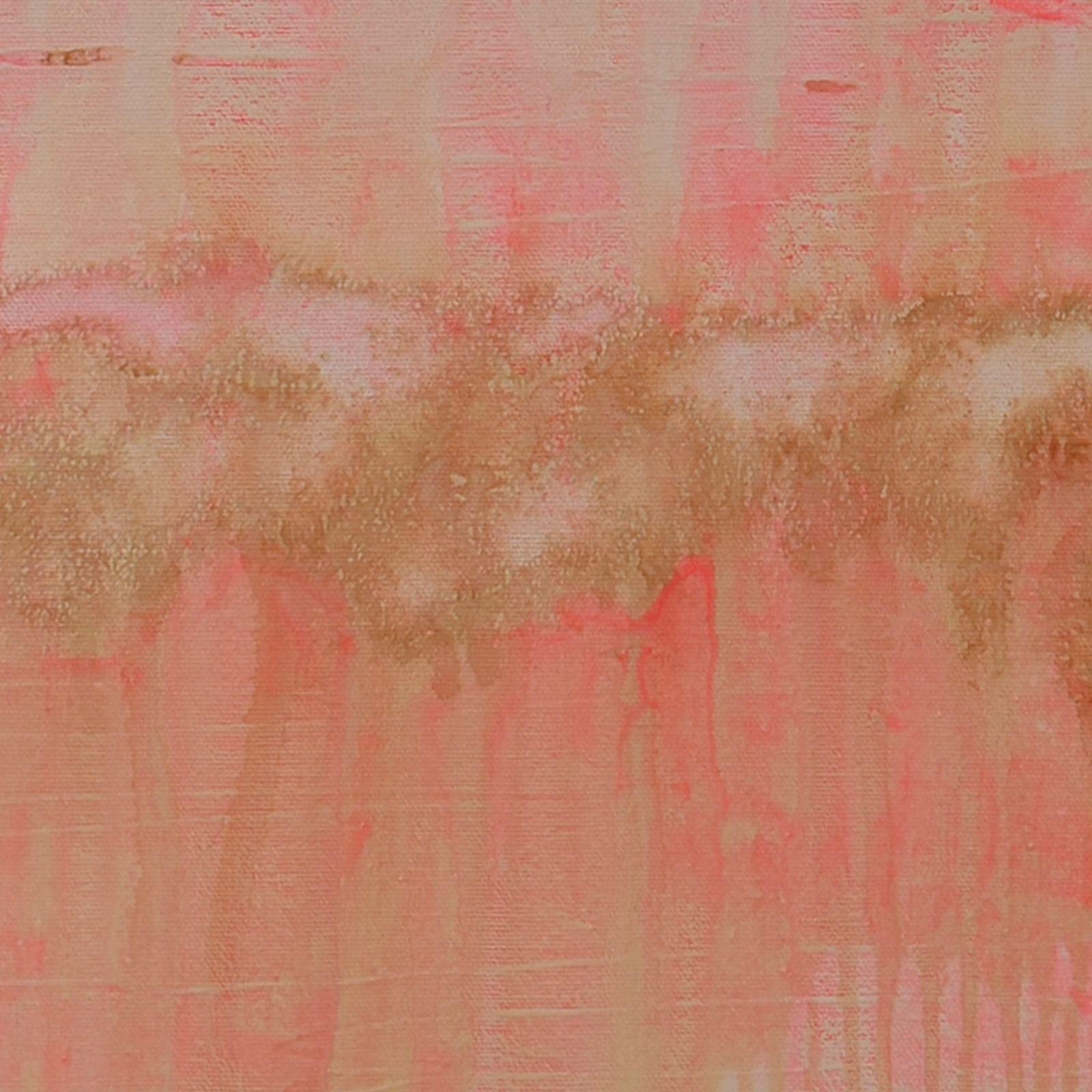â€œPink Blissâ€ is a lovely atmospheric abstract painting on canvas. It was created by layering acrylic paint in pink and brown hues. The build up of slightly different transparent shades add interest and depth to the work.Please note that