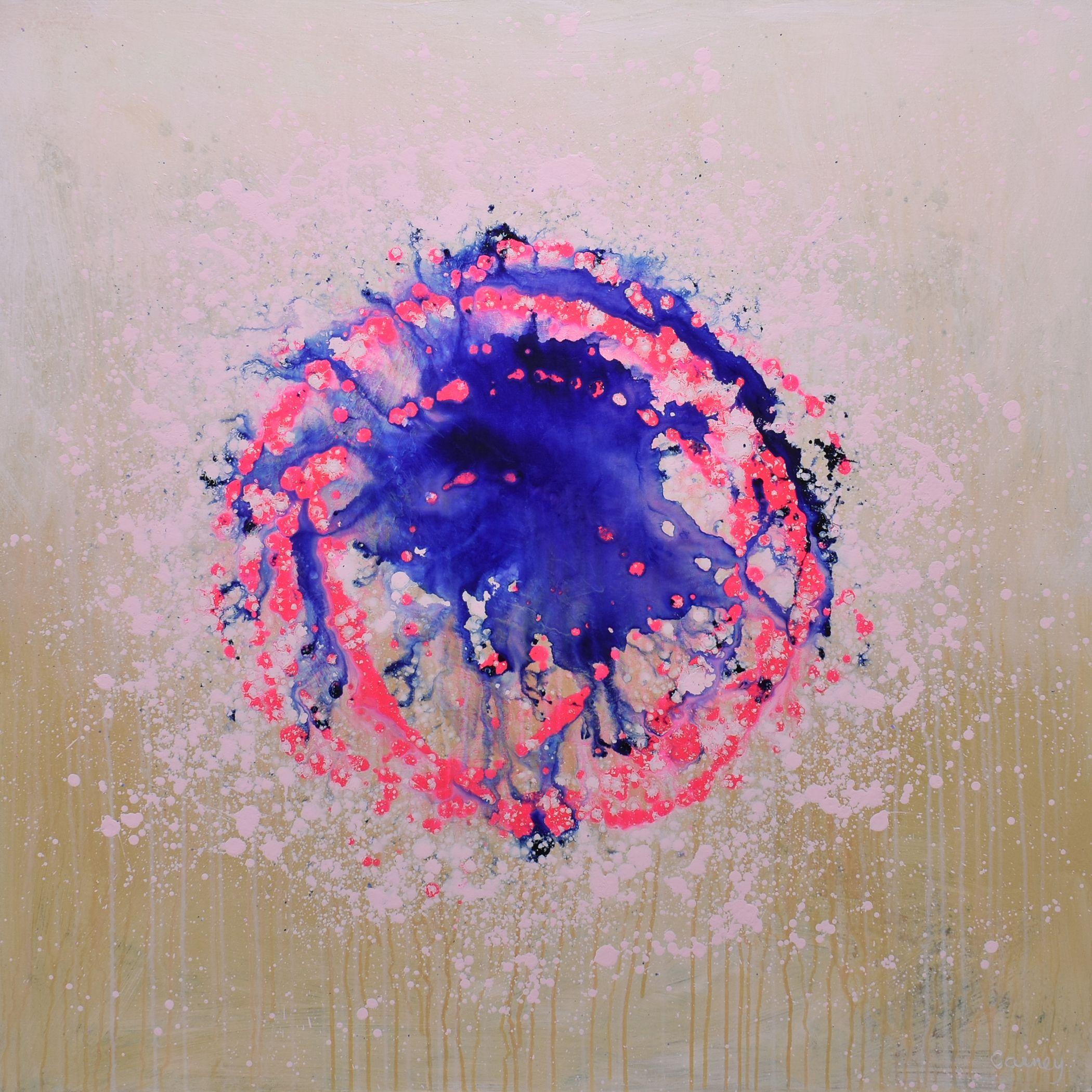 Lisa Carney Abstract Painting - Pink Burst, Painting, Acrylic on Canvas