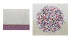 Polar Magenta + Rose Pod, Painting, Acrylic on Wood Panel