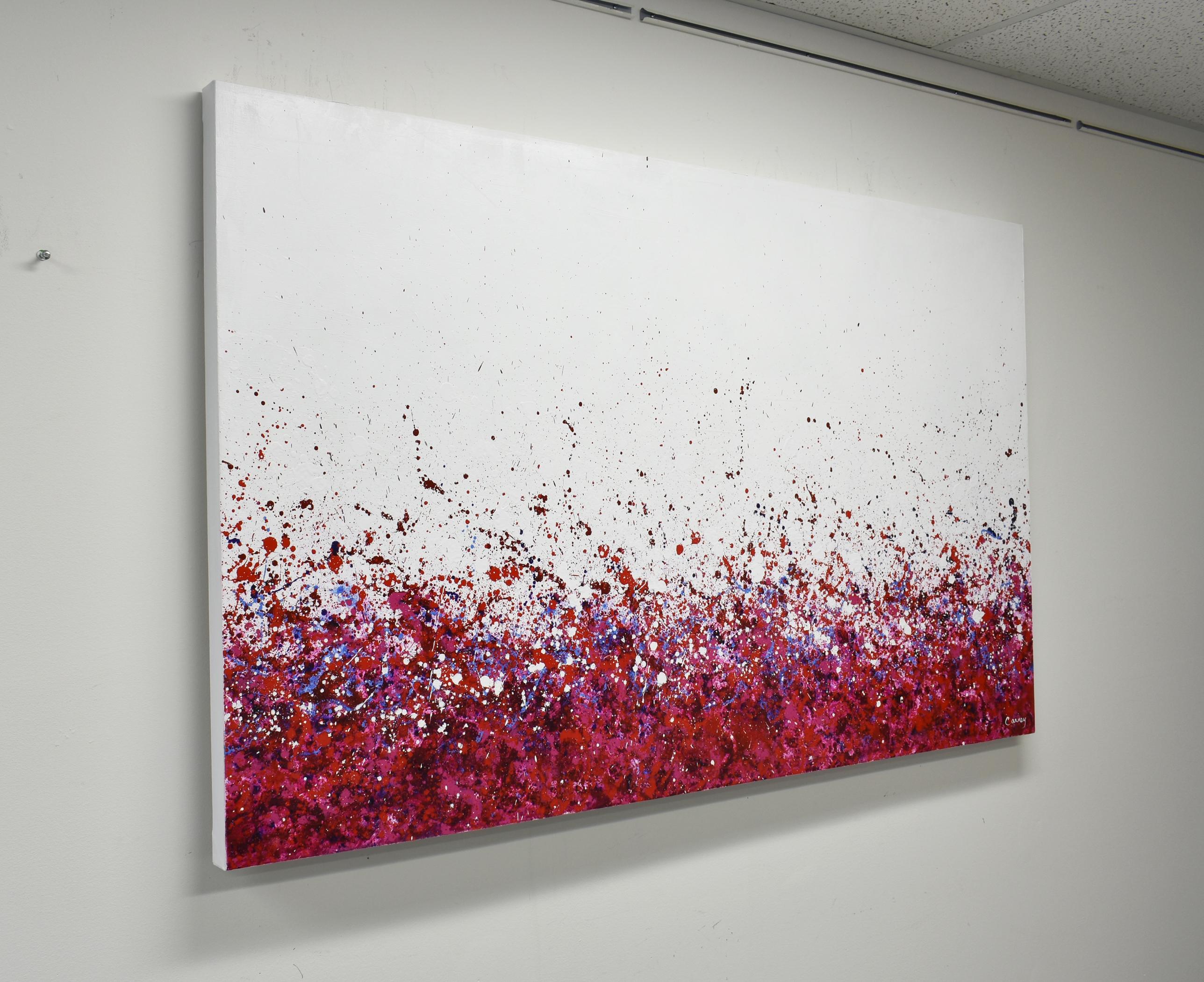 <p>Artist Comments<br />Magenta, red and blue spring forth over a white backdrop, generating great energy and a three dimensional effect. Part of Lisa Carney's signature GeoFlora series, a collection of abstracted botanical paintings where she uses