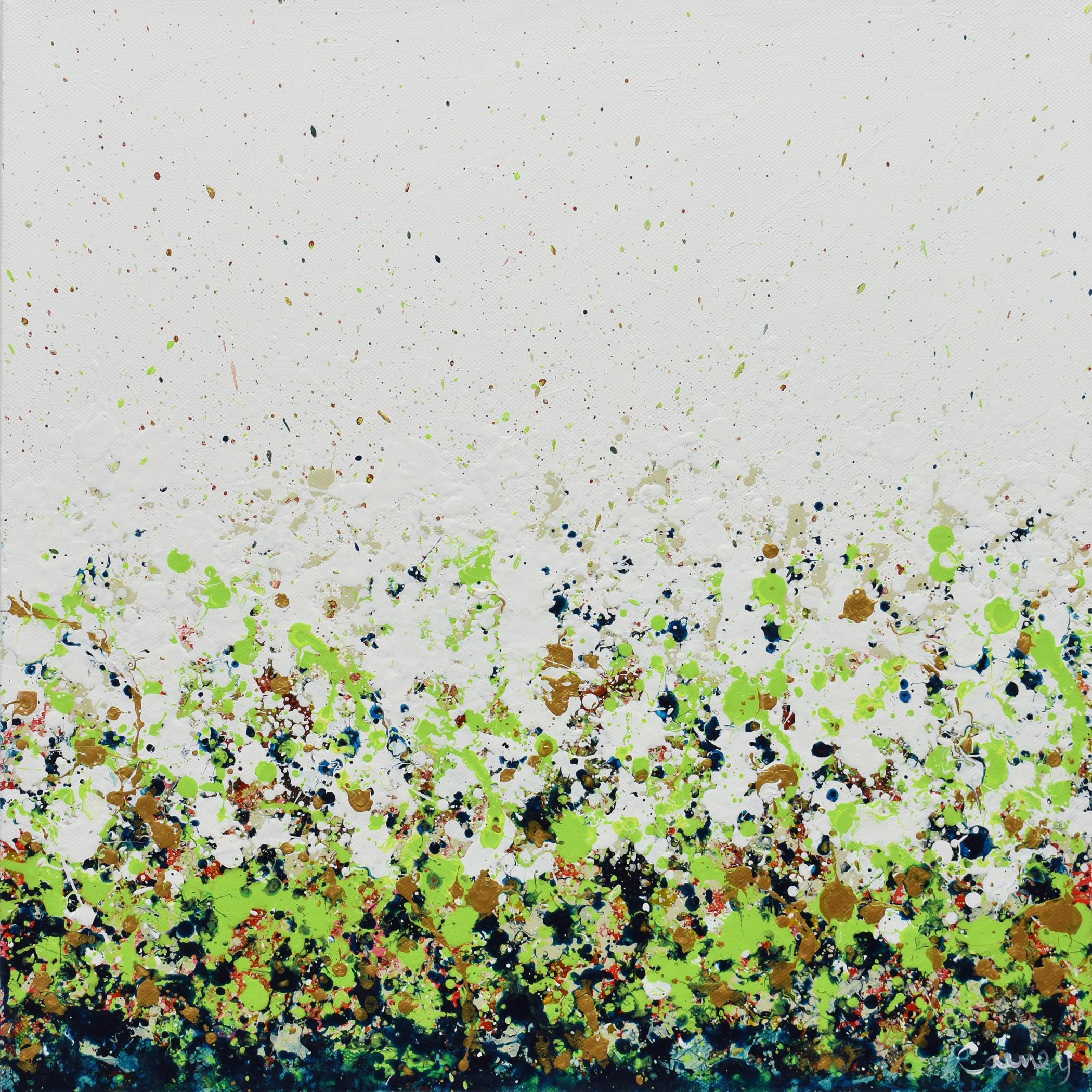 <p>Artist Comments<br />A fresh palette of green, red, navy and metallic gold splash across the canvas in suggestion of spring grasses. Part of Lisa Carney's signature GeoFlora series, a collection of abstracted botanical paintings where she uses