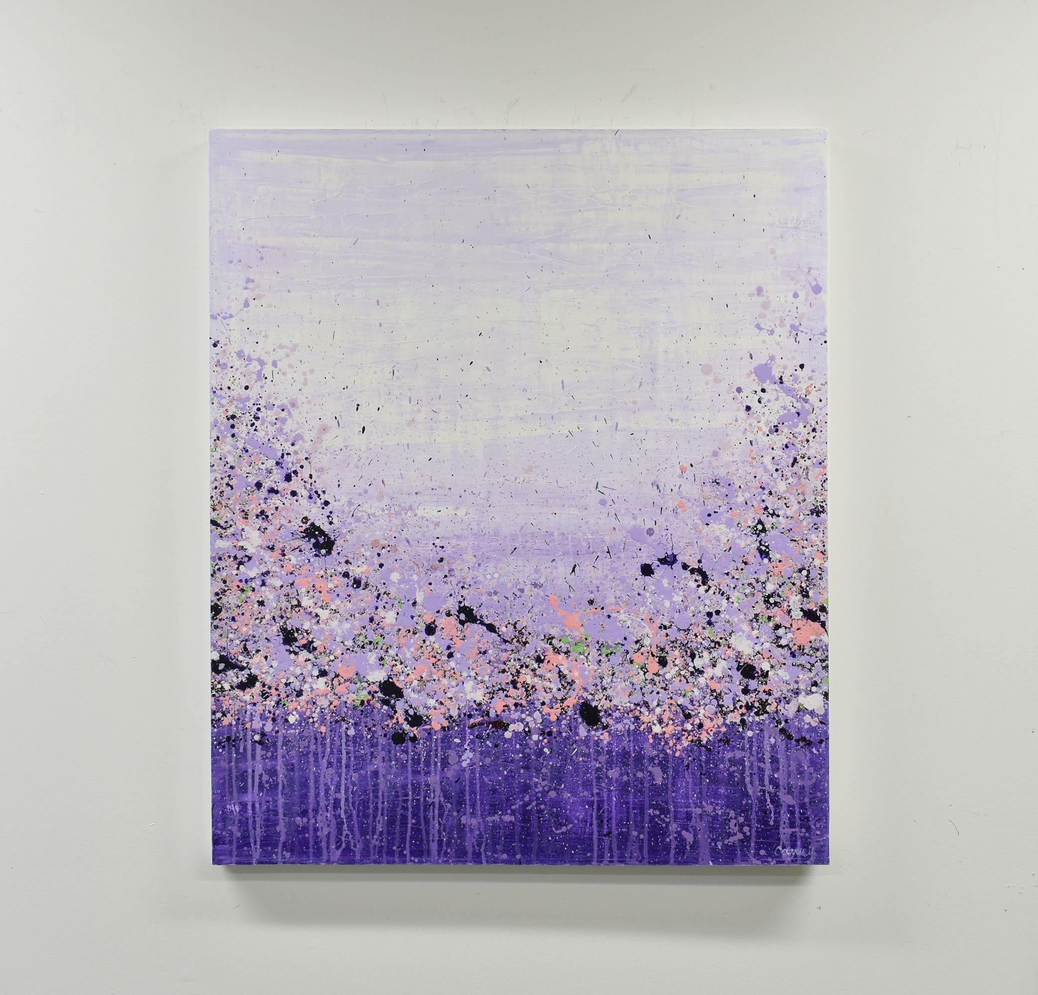 â€œPurple Sensationâ€ is a floral abstract painting in acrylic on canvas. It was created in beautiful shades of pink, purple, lilac and lavender.    This painting is from the 