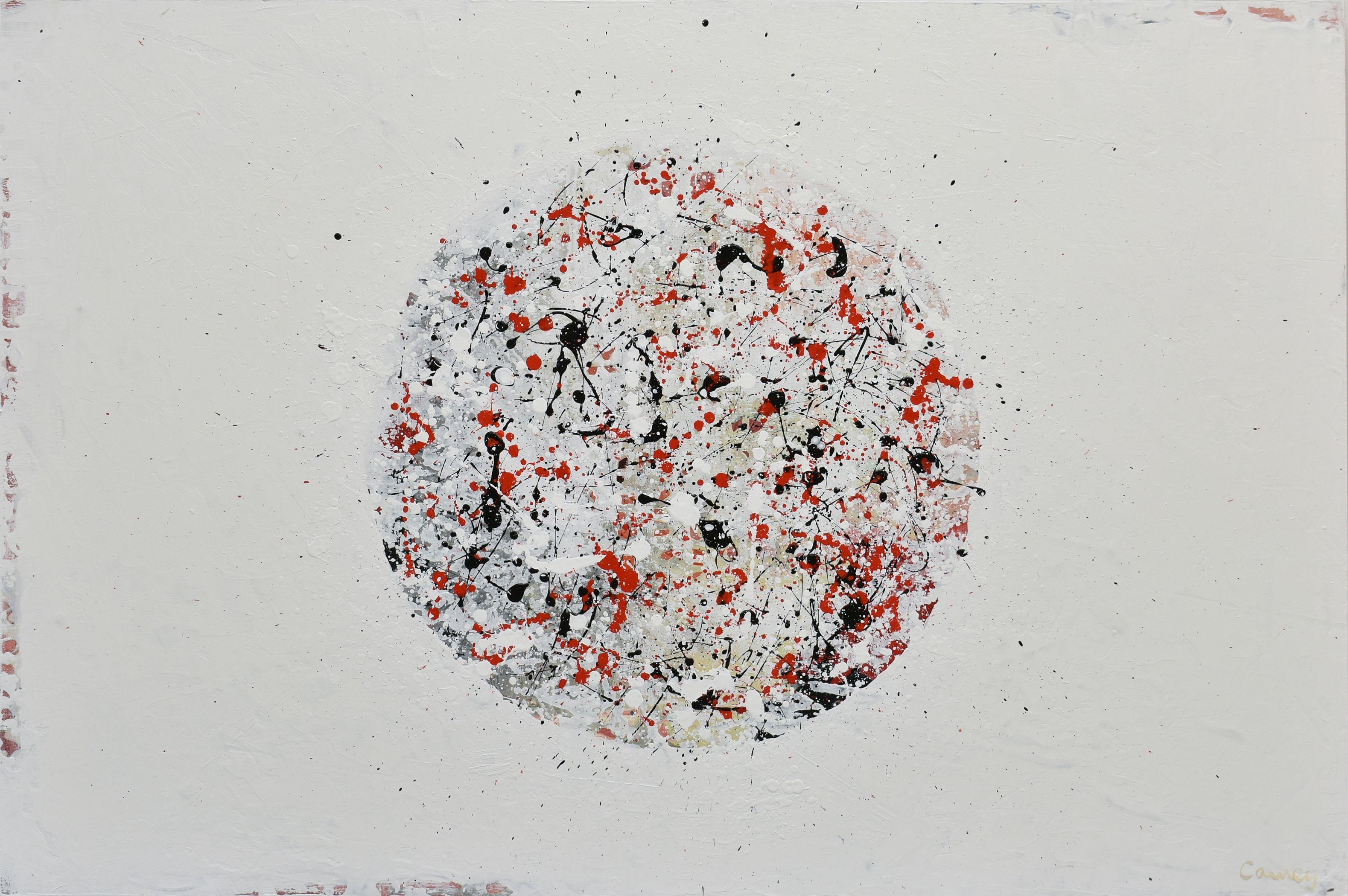 Querschläger, Malerei, Acryl auf Holzplatte – Painting von Lisa Carney