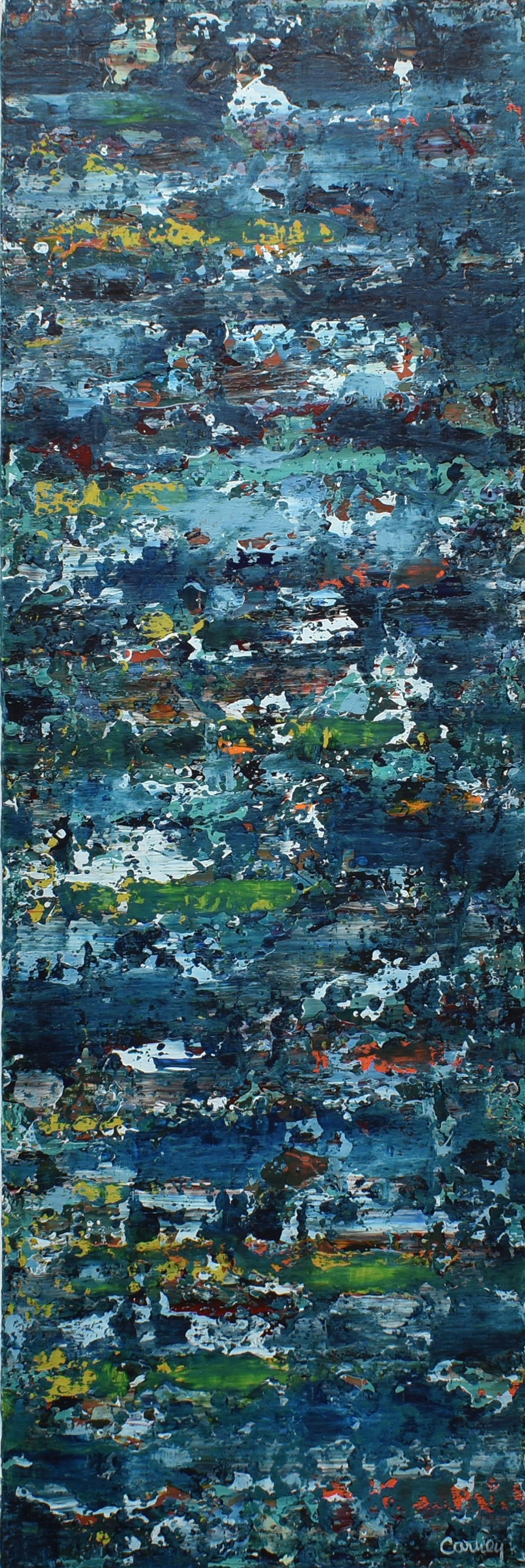 Riverside Blue, Pittura, Acrilico su tela - Painting di Lisa Carney