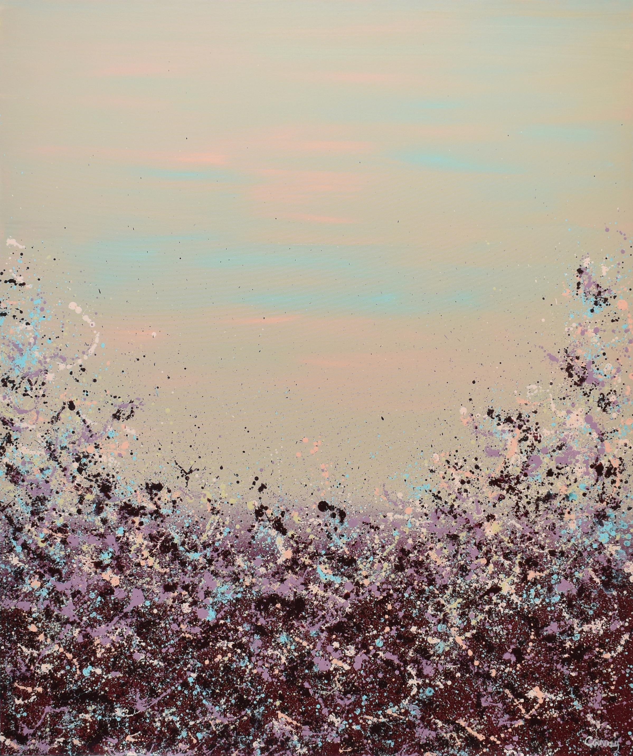 <p>Artist Comments<br />Artist Lisa Carney paints an arresting field of purple wildflowers. As part of her ongoing series of floral abstracts, Lisa uses drip and splatter techniques to express the blooms blanketing the landscape. She aptly balances