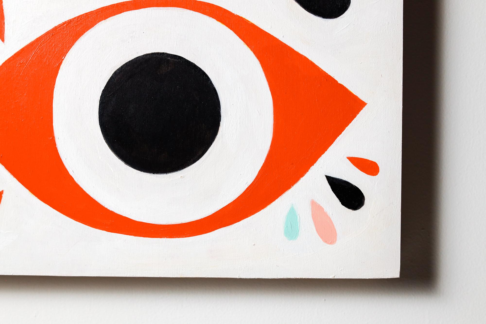 „Bright Eyes“ Augenmotiv, Illustration, Acryl auf Holz 1
