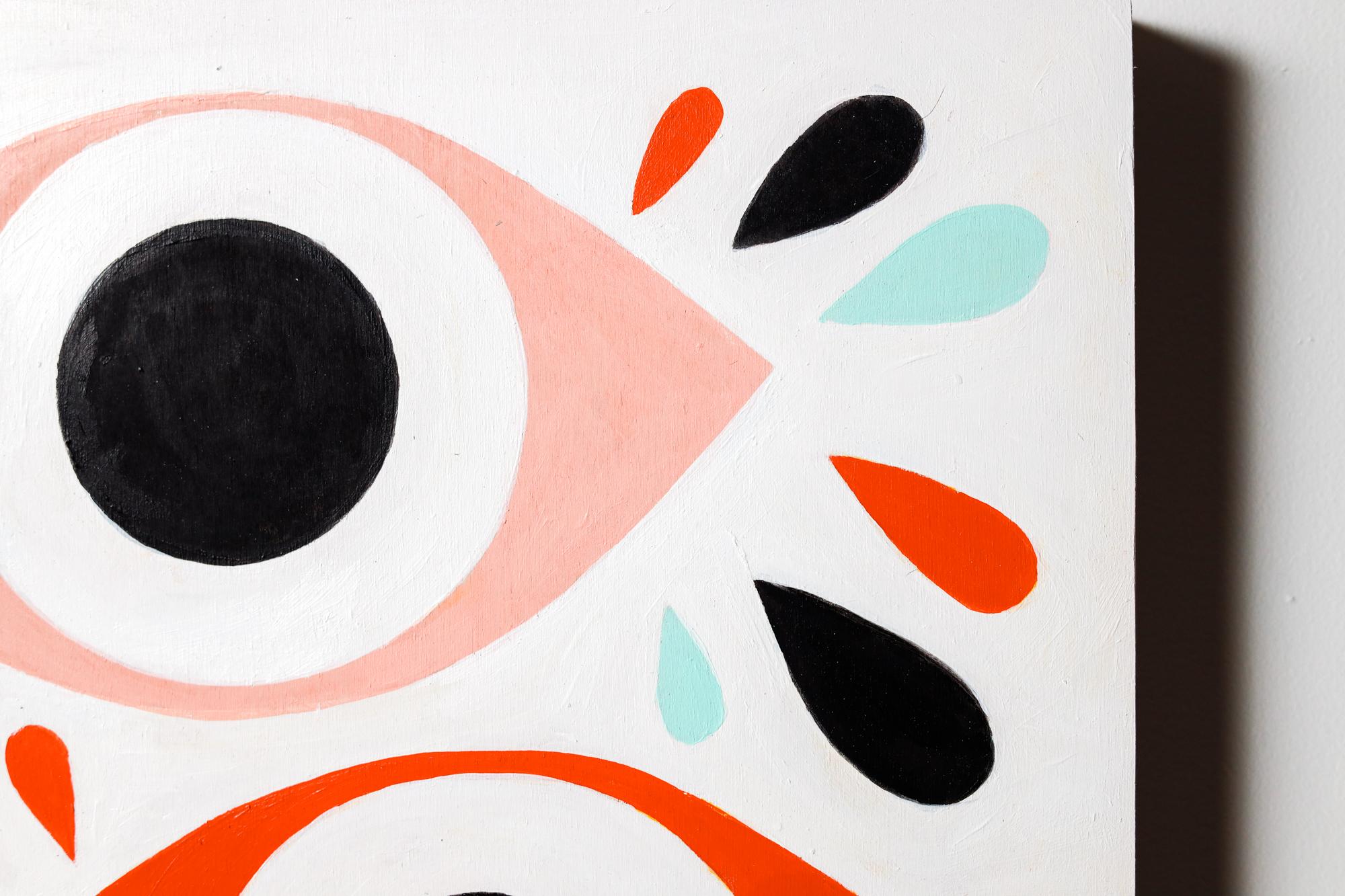 „Bright Eyes“ Augenmotiv, Illustration, Acryl auf Holz 2