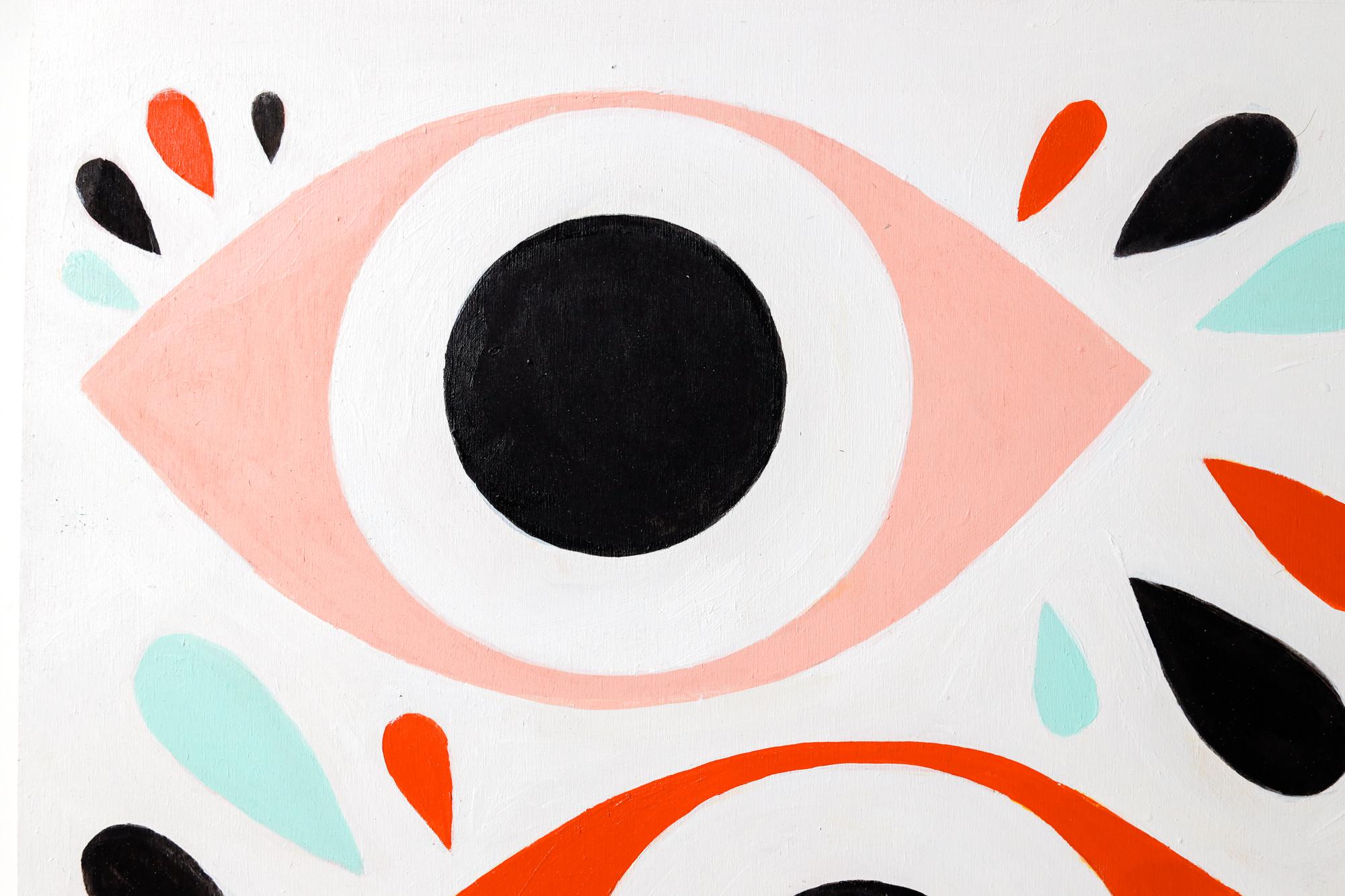 „Bright Eyes“ Augenmotiv, Illustration, Acryl auf Holz 3