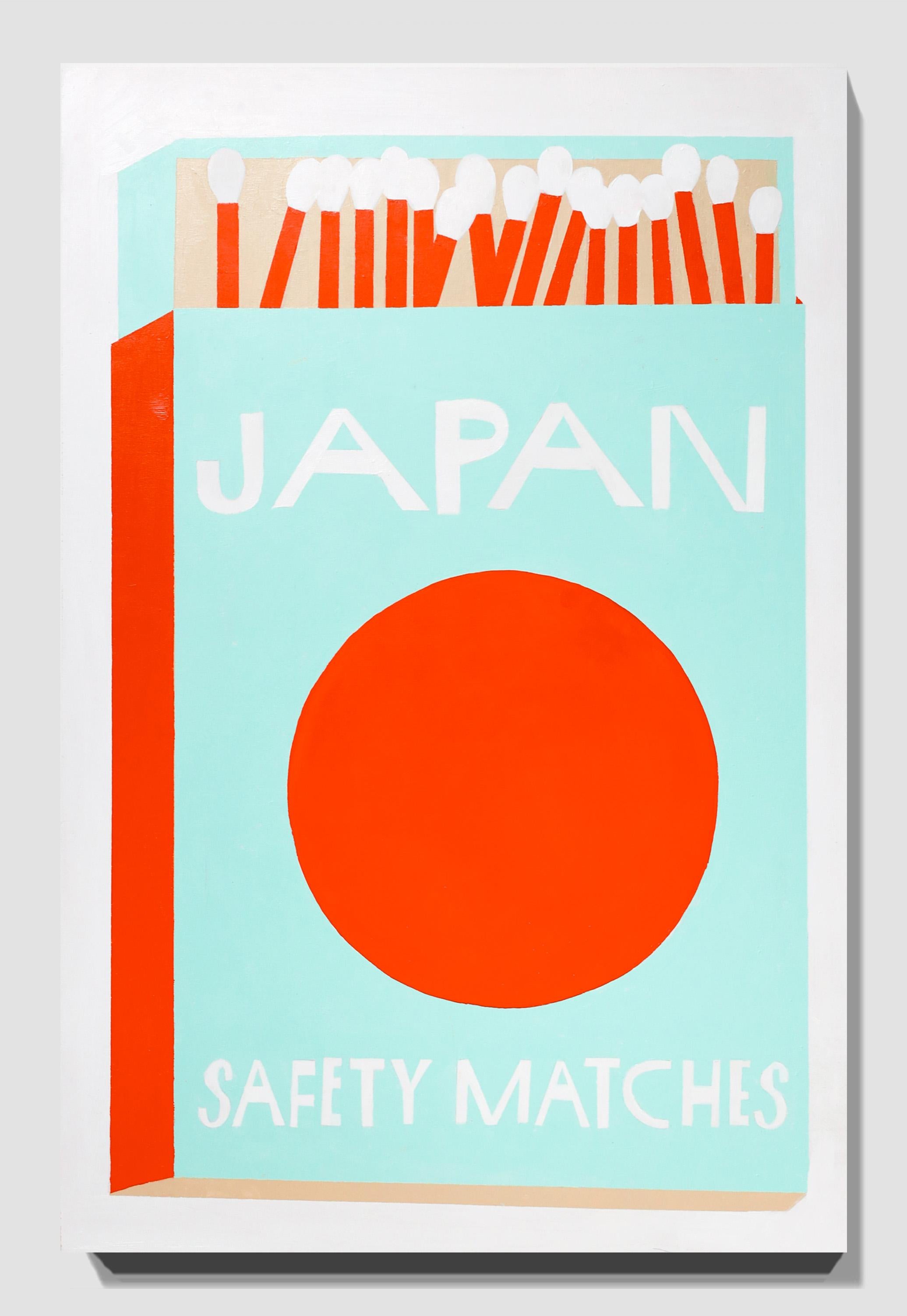 „Safety Matches“, Darstellung von Alltagsgegenständen, Text,  Acryl auf Holz 4