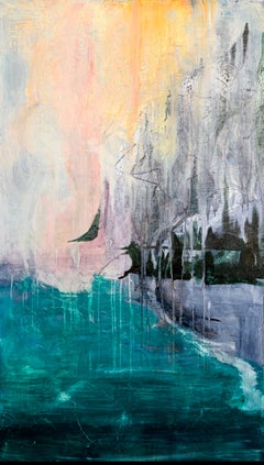 Inizio a Kalalau, pittura ad olio astratta