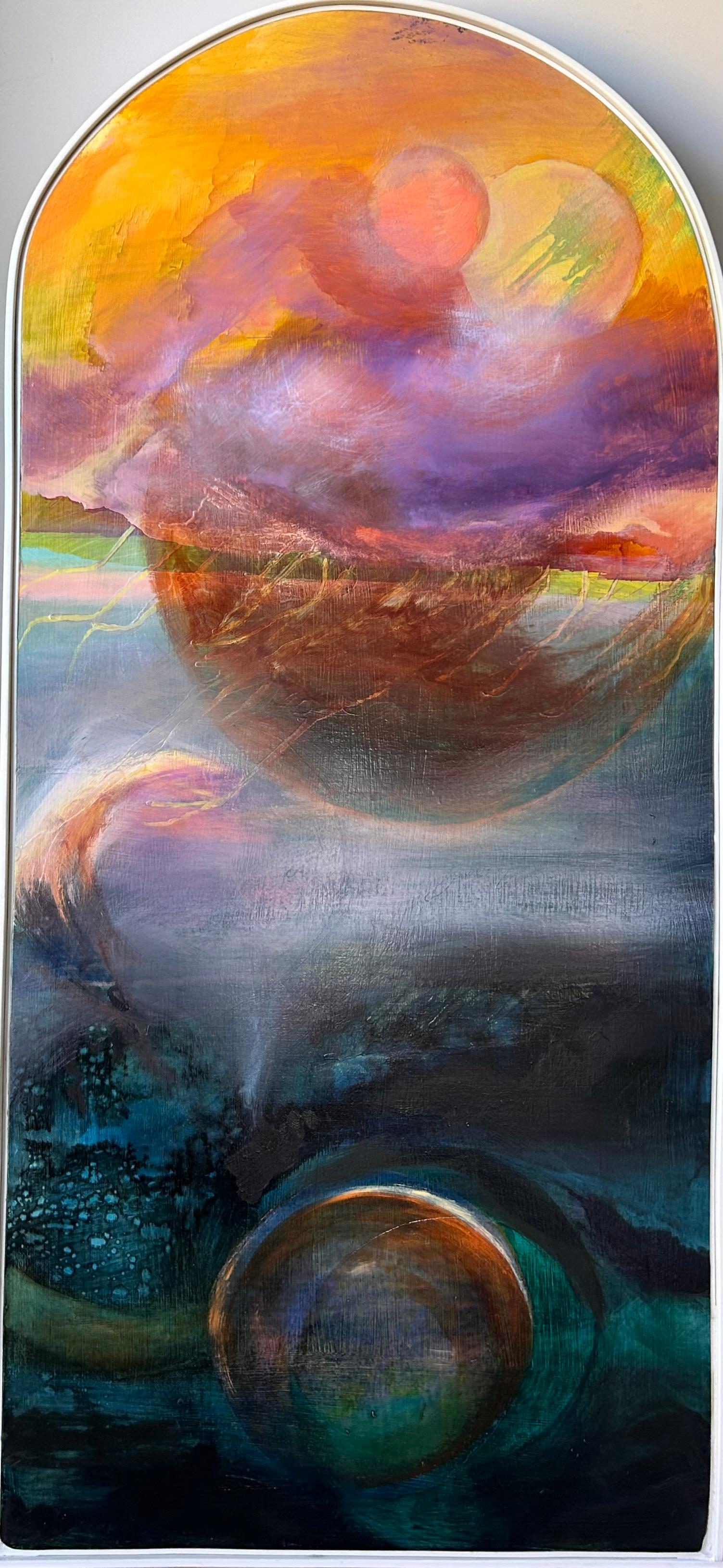 Der Himmel berührt Kawela: 3, Ölgemälde – Art von Lisa Crosby