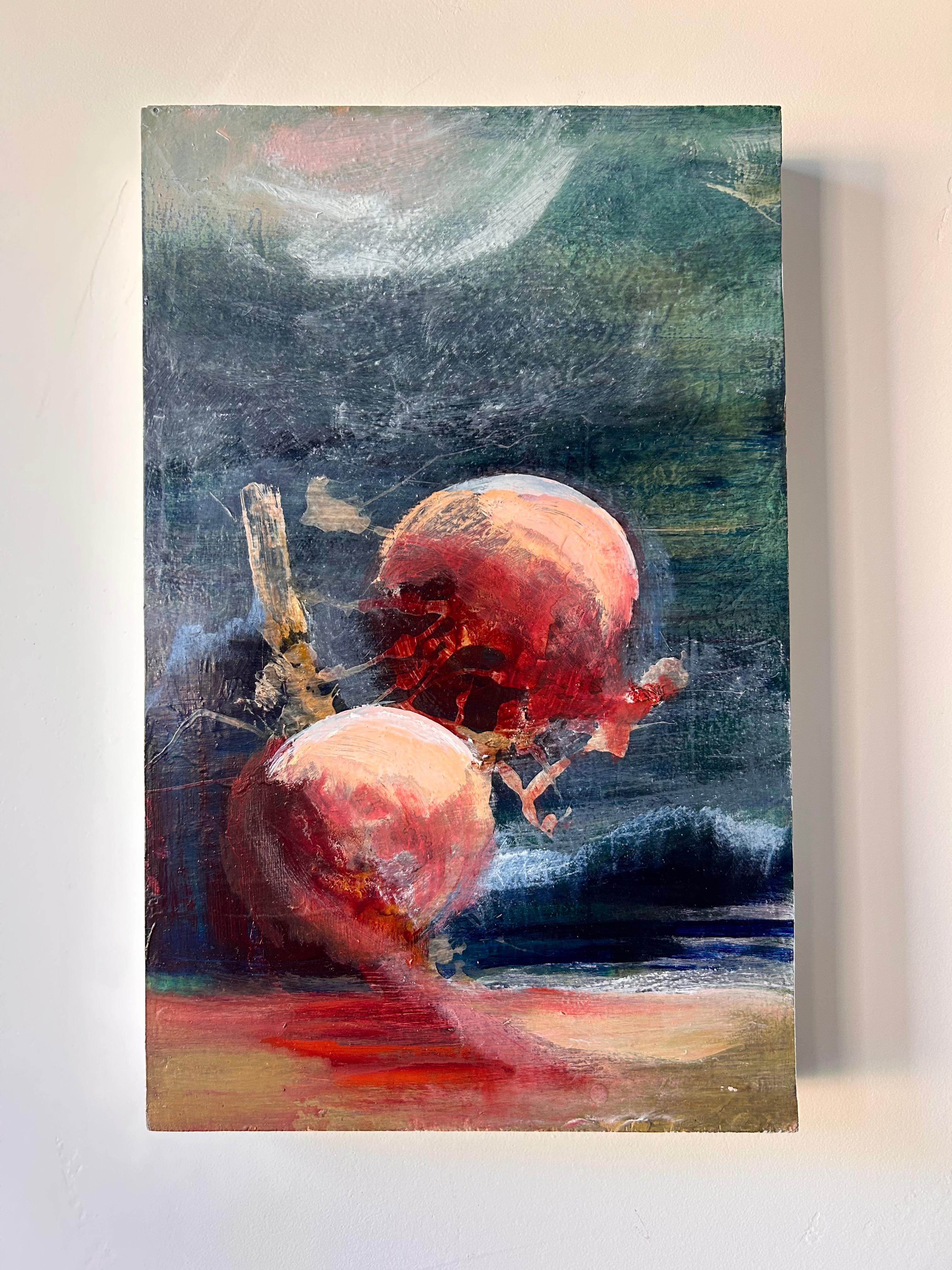 Lift Me, Abstraktes Ölgemälde (Grau), Landscape Painting, von Lisa Crosby