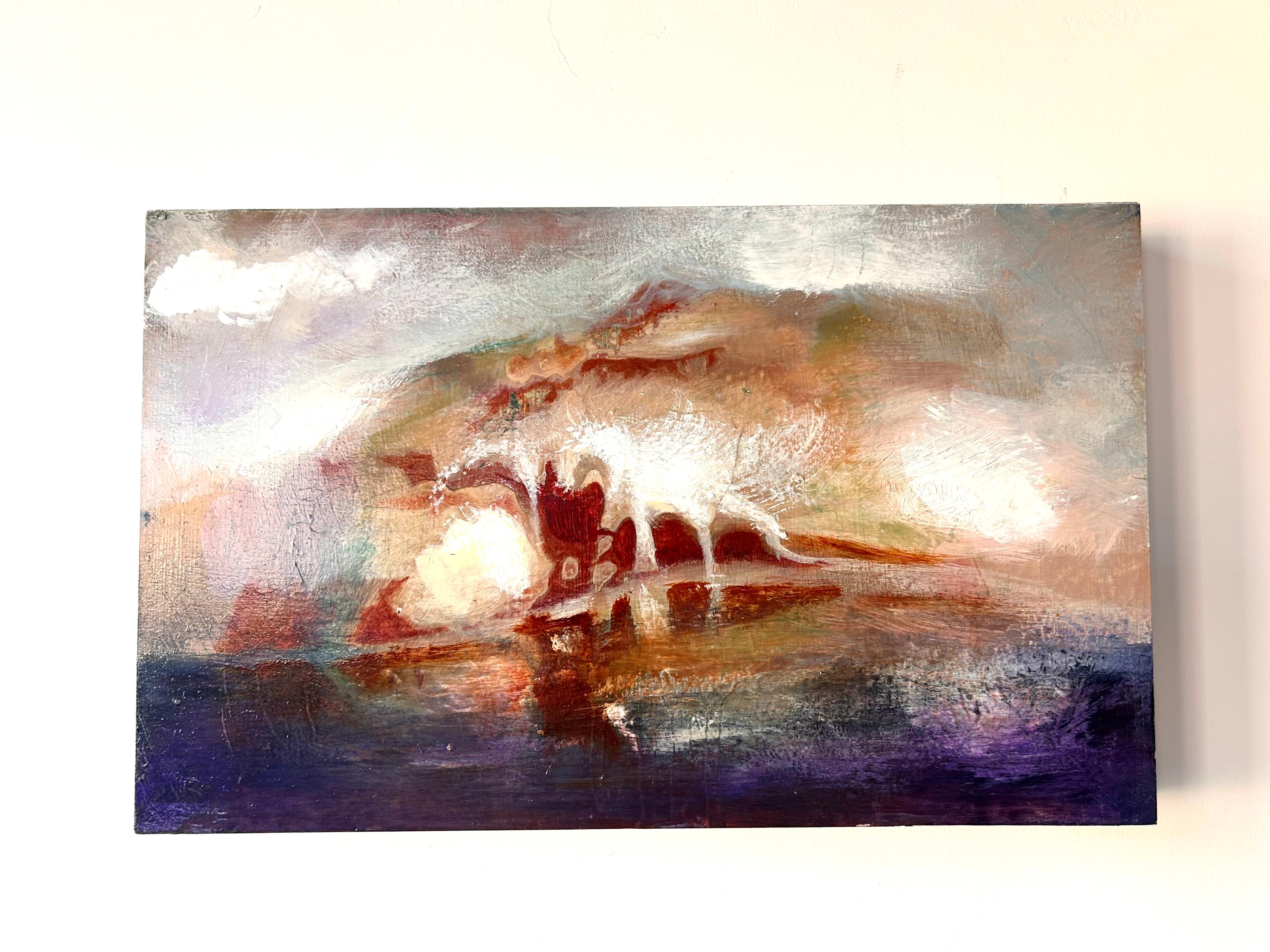 Réfléchir, peinture à l'huile abstraite - Abstrait Painting par Lisa Crosby