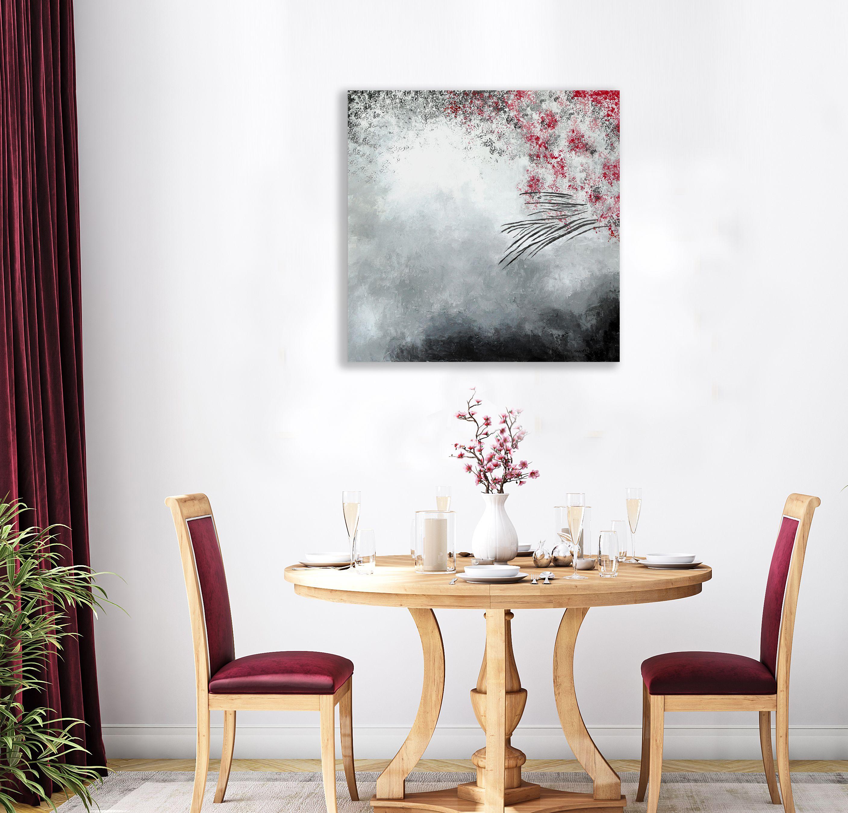 Schwarze Kirsche, Gemälde, Acryl auf Leinwand – Painting von Lisa Daniels