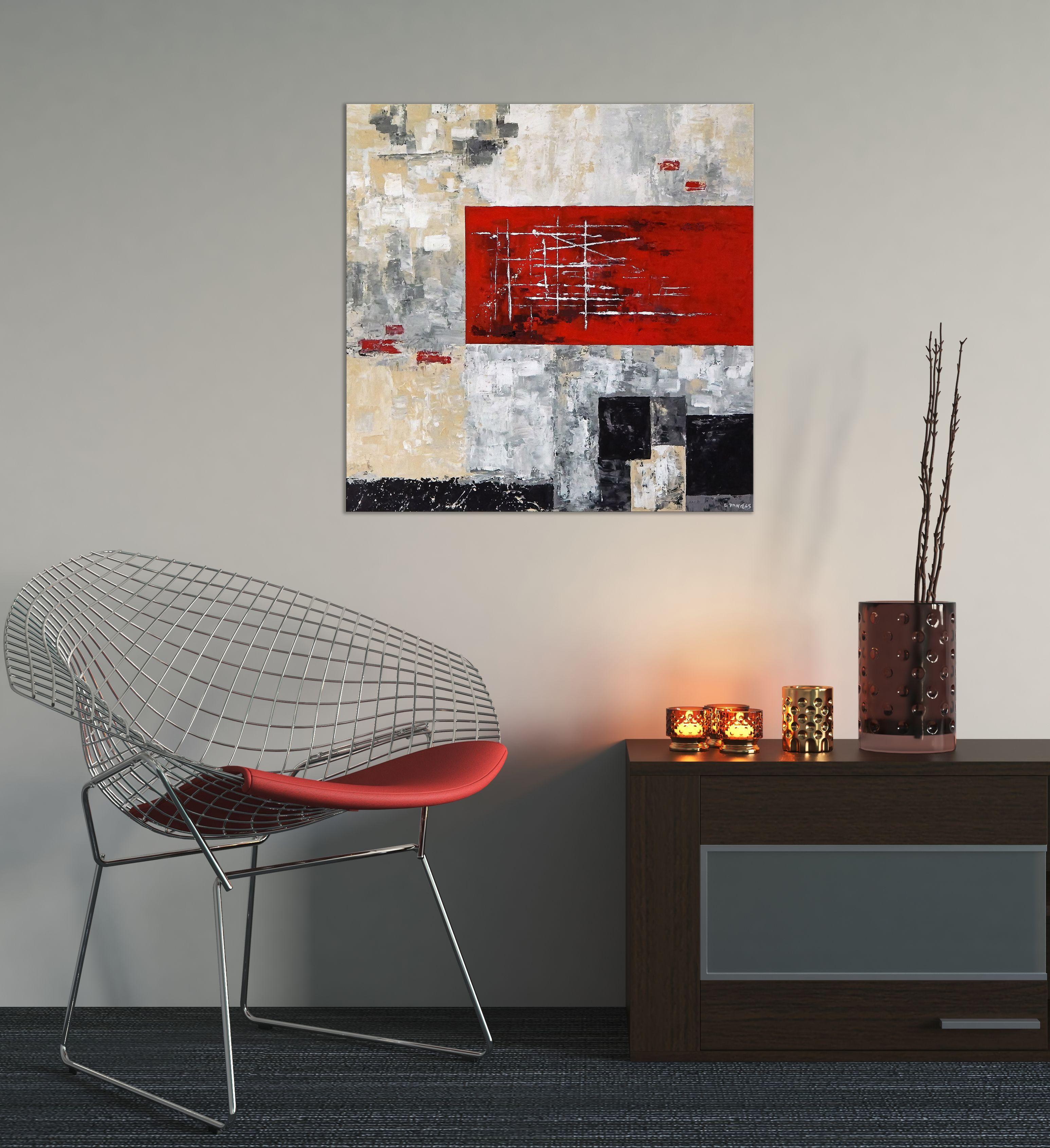 Malen Sie die Stadt rot, Gemlde, Acryl auf Leinwand – Painting von Lisa Daniels