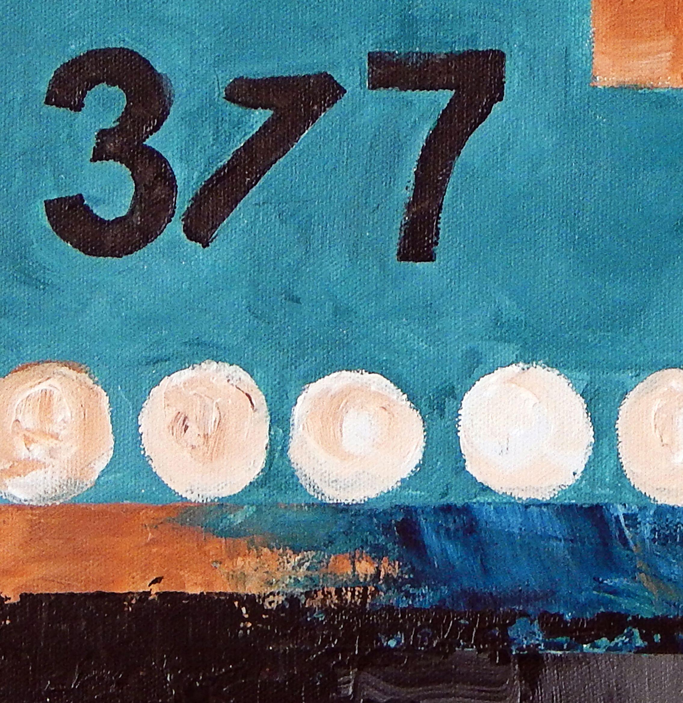 A playful bold painting that brings motion, texture, and bright colors to decor. It has a simple message and different uses of text creating a contemporary centerpiece for your space. :: Painting :: Abstract :: This piece comes with an official