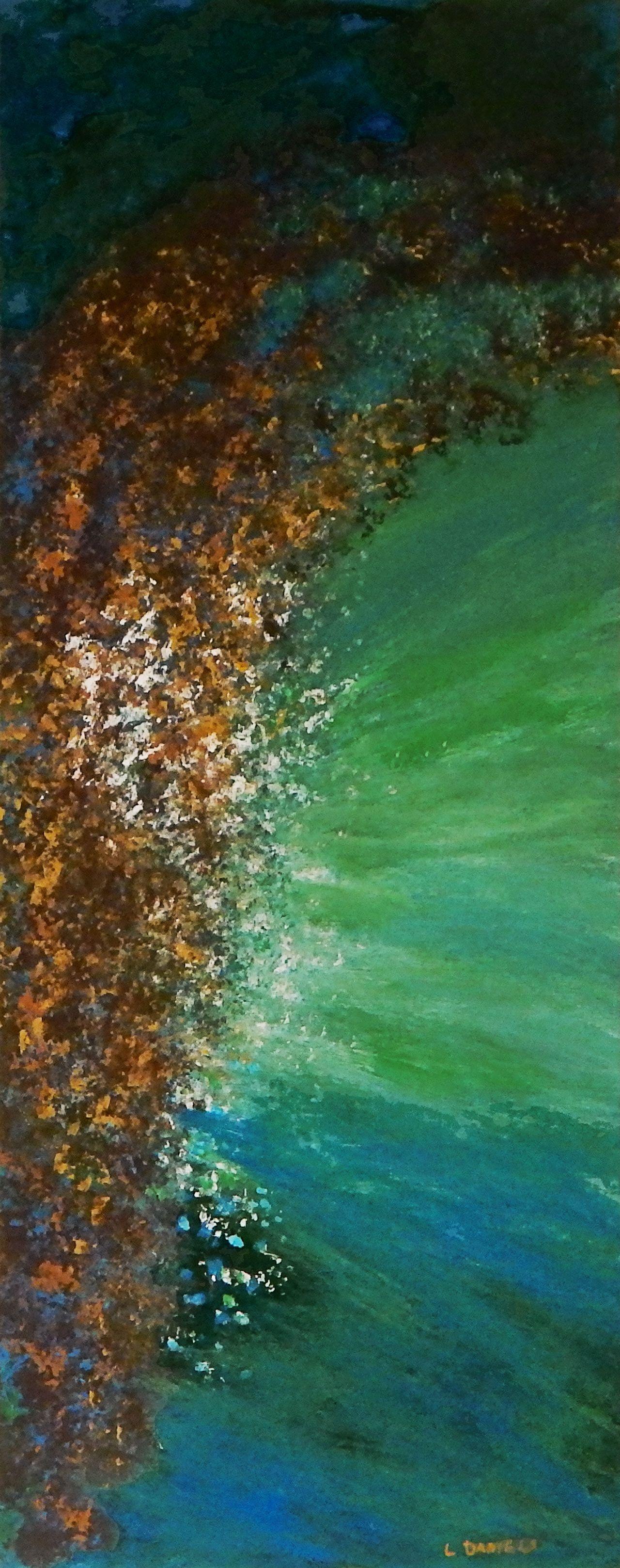 Abstract Painting di Lisa Daniels - La luce sottostante, Pittura, Acrilico su tela