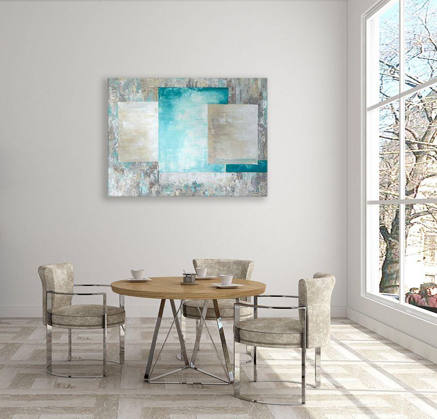 A soft neutral colored painting to add a touch of modern to decor. I wrote this descriptive poem to share my inspiration:  One alone is not that great  Two together with your mate  Three is one more less than four  We donâ€™t fit here any more 