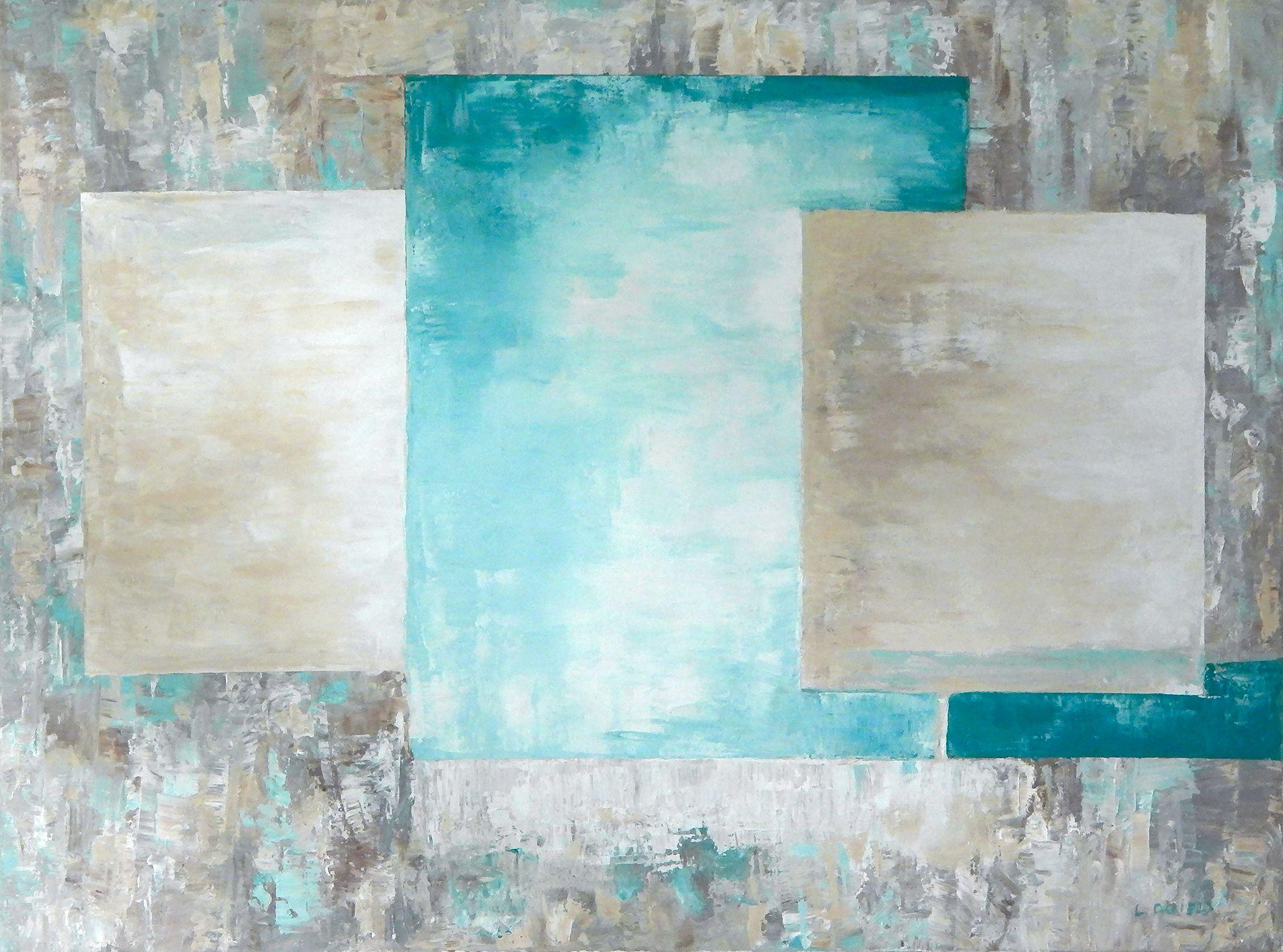 Lisa Daniels Abstract Painting - Threes A Crowd, Painting, Acrylic on Canvas