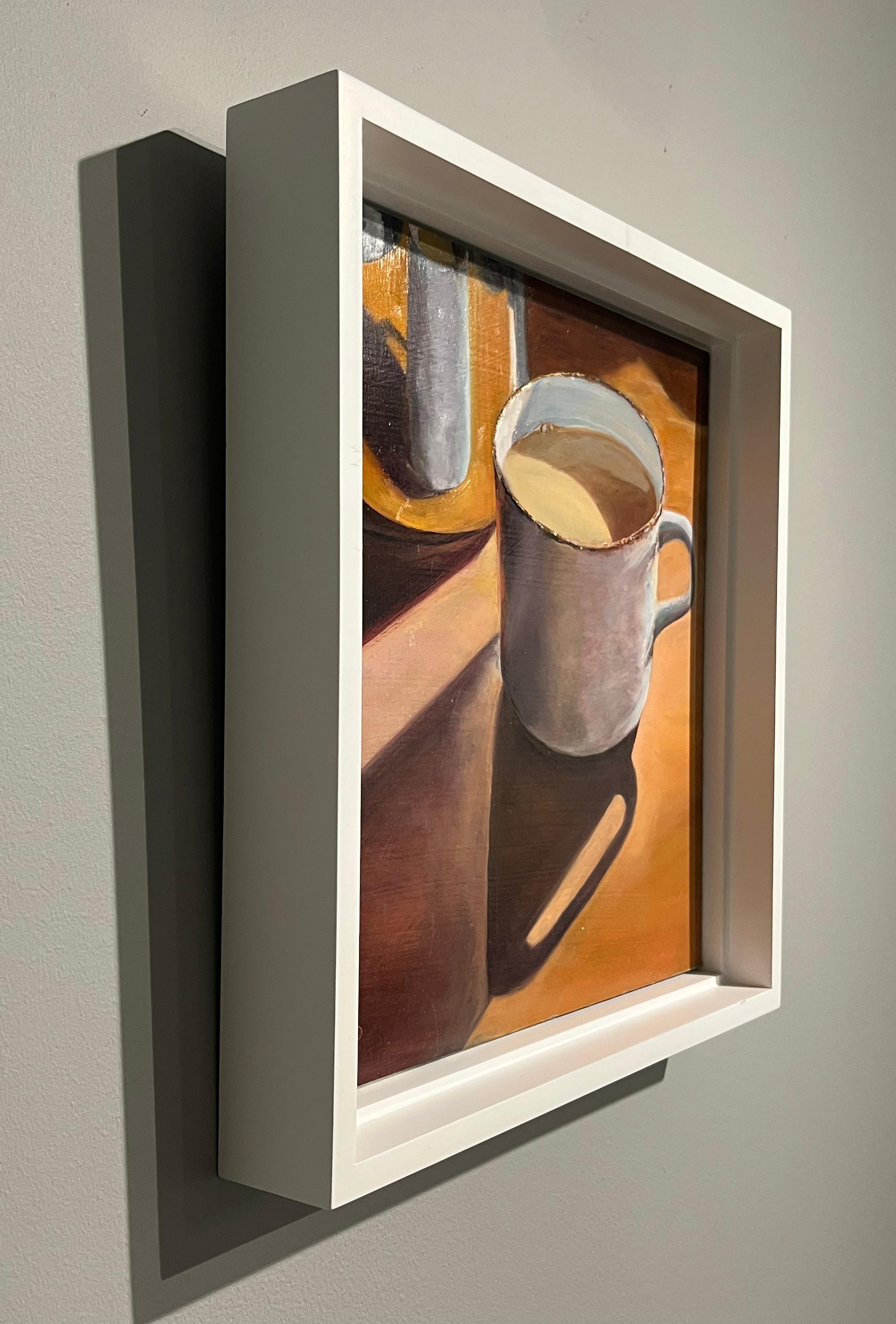 Lisa David, „Hot Chocolate“, 12x12 Cozy Stillleben, Ölgemälde auf Karton im Angebot 2