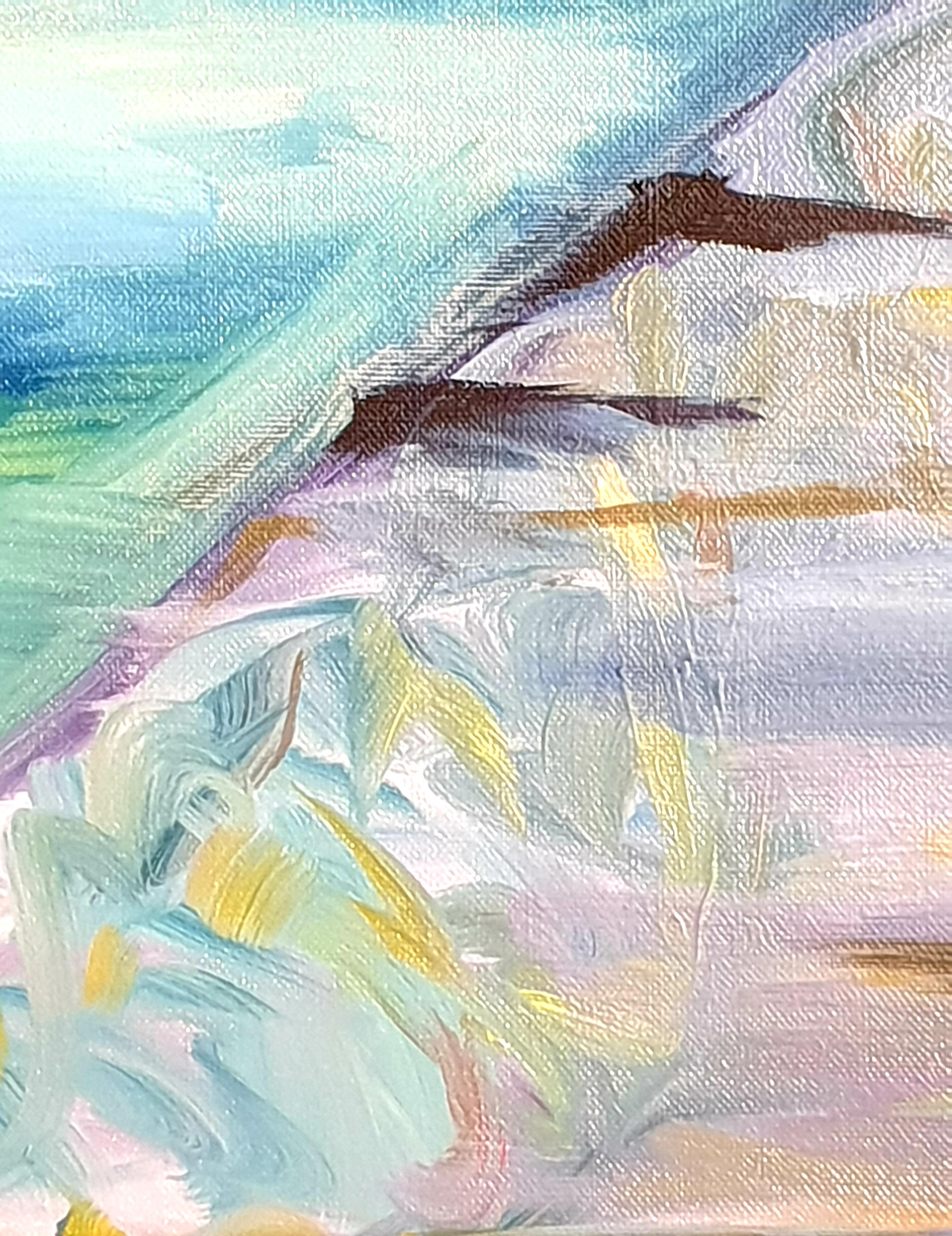 Contemporary Abstract Expressionist Oil On Linen Canvas, 'The Flow'. im Angebot 5