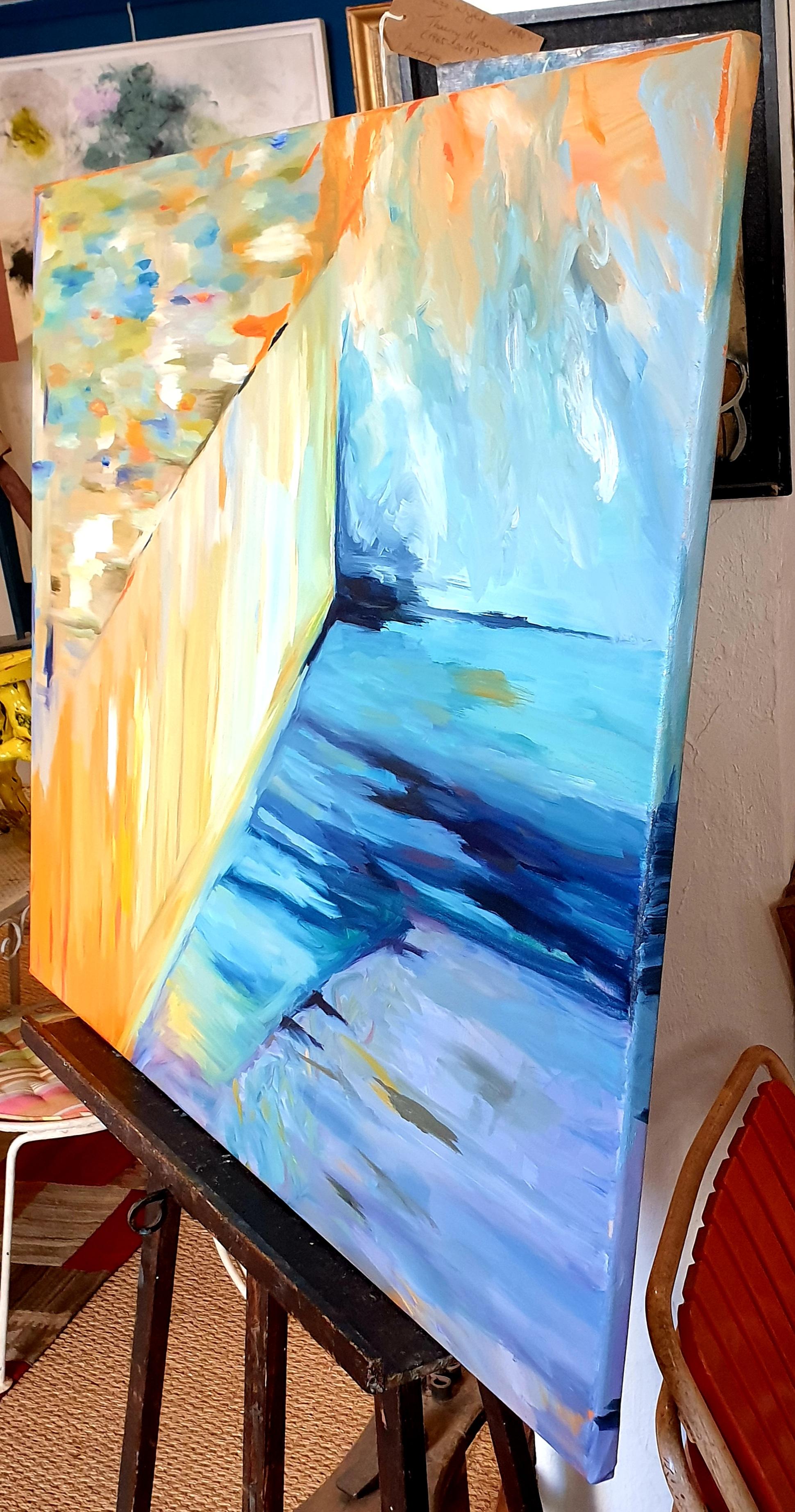 Contemporary Abstract Expressionist Oil On Linen Canvas, 'The Flow'. im Angebot 6