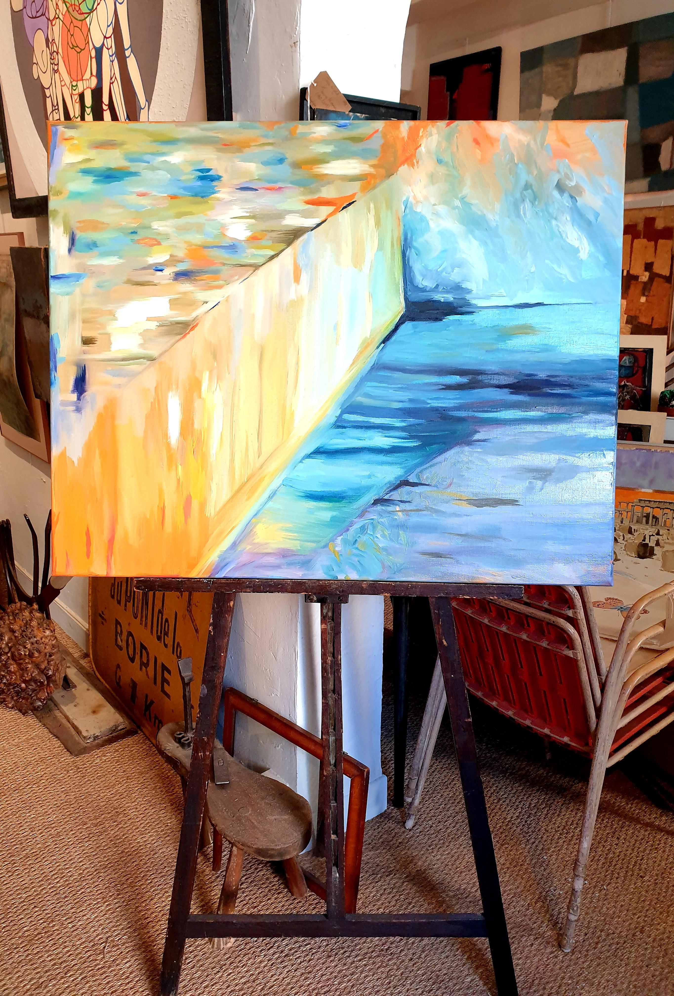 Contemporary Abstract Expressionist Oil On Linen Canvas, 'The Flow'. im Angebot 10