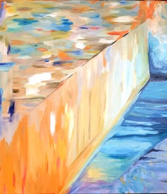 Contemporary Abstract Expressionist Oil On Linen Canvas, 'The Flow'.