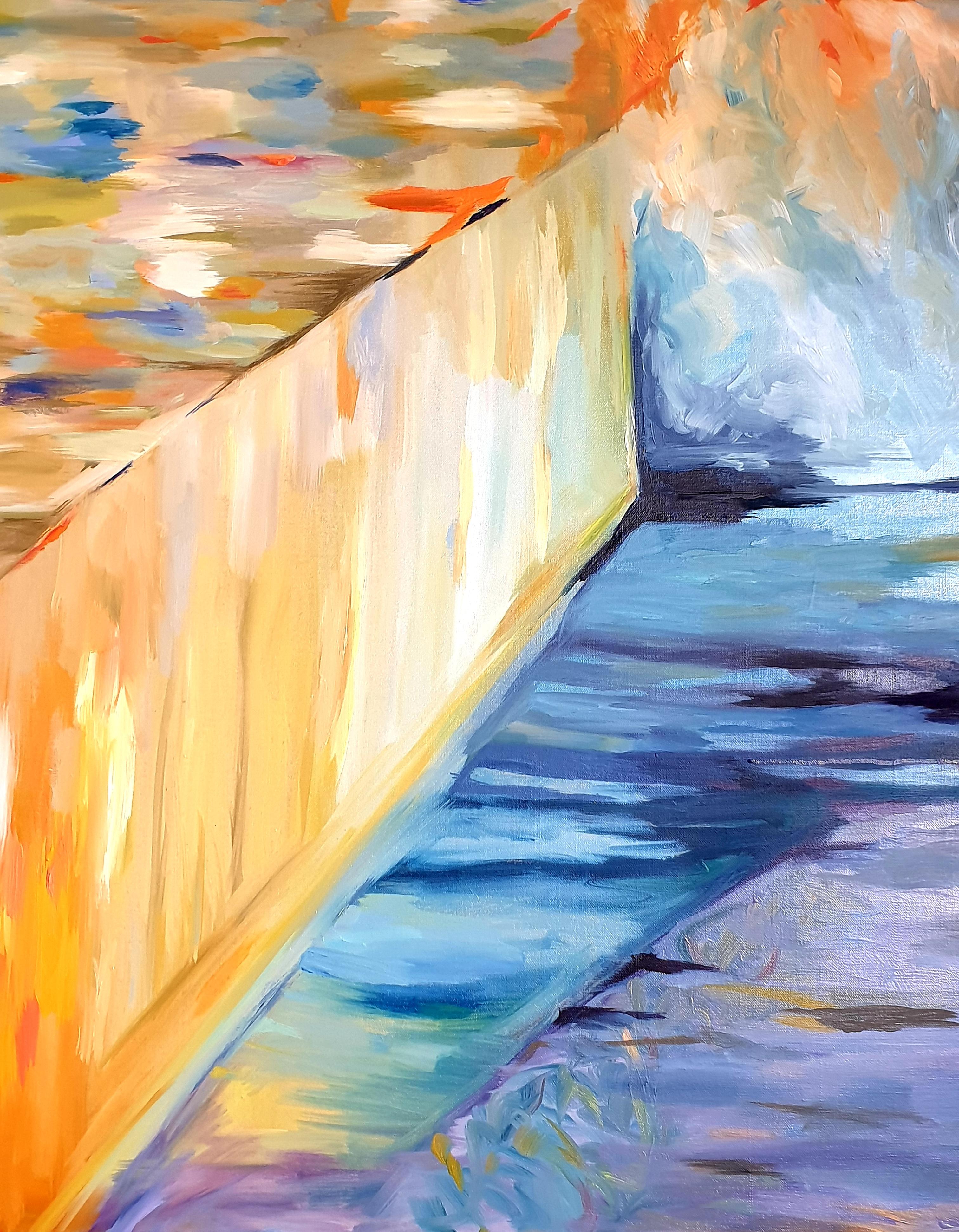 Contemporary Abstract Expressionist Oil On Linen Canvas, 'The Flow'. (Abstrakter Expressionismus), Painting, von Lisa de Wolff