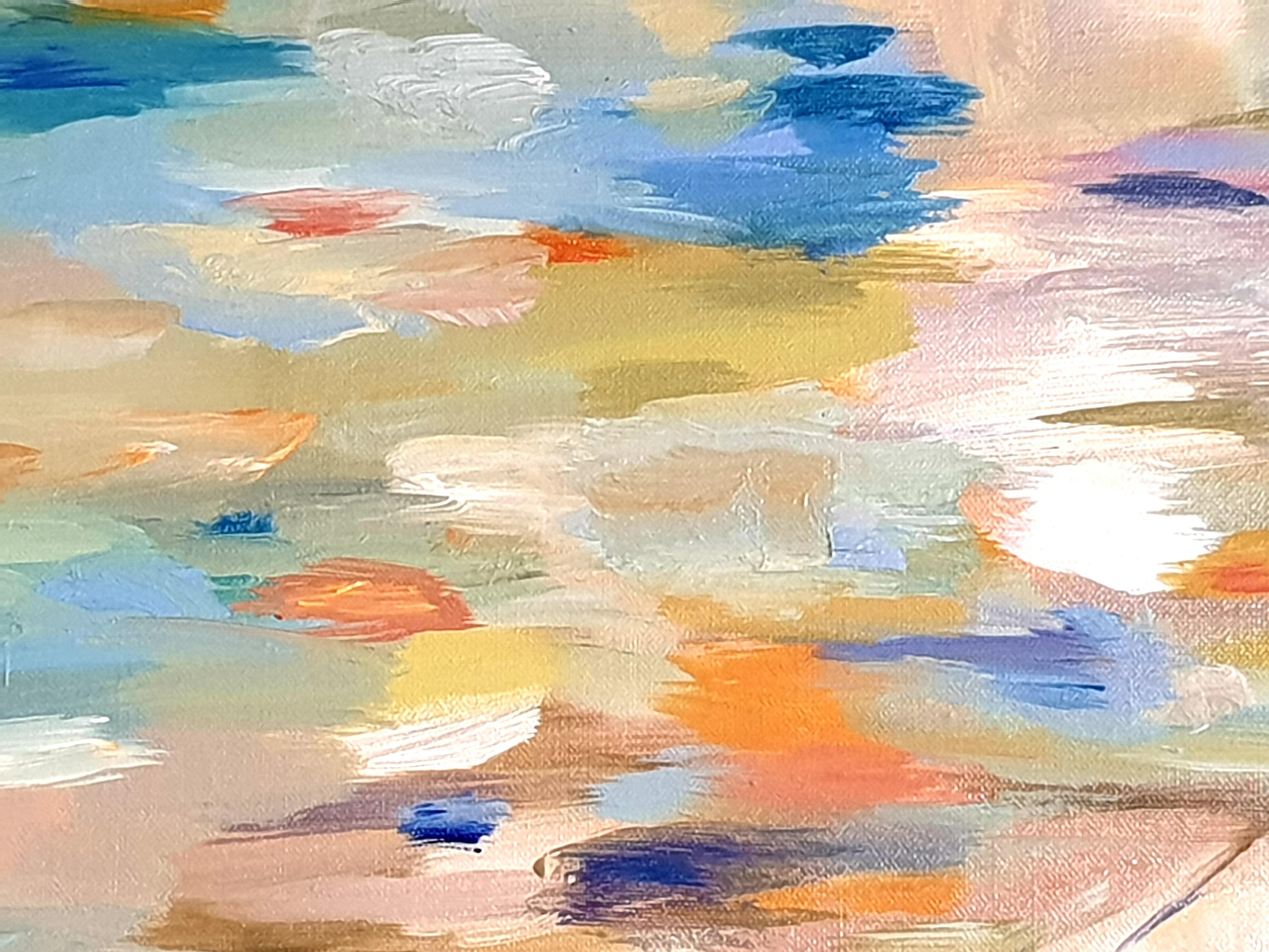 Contemporary Abstract Expressionist Oil On Linen Canvas, 'The Flow'. im Angebot 1