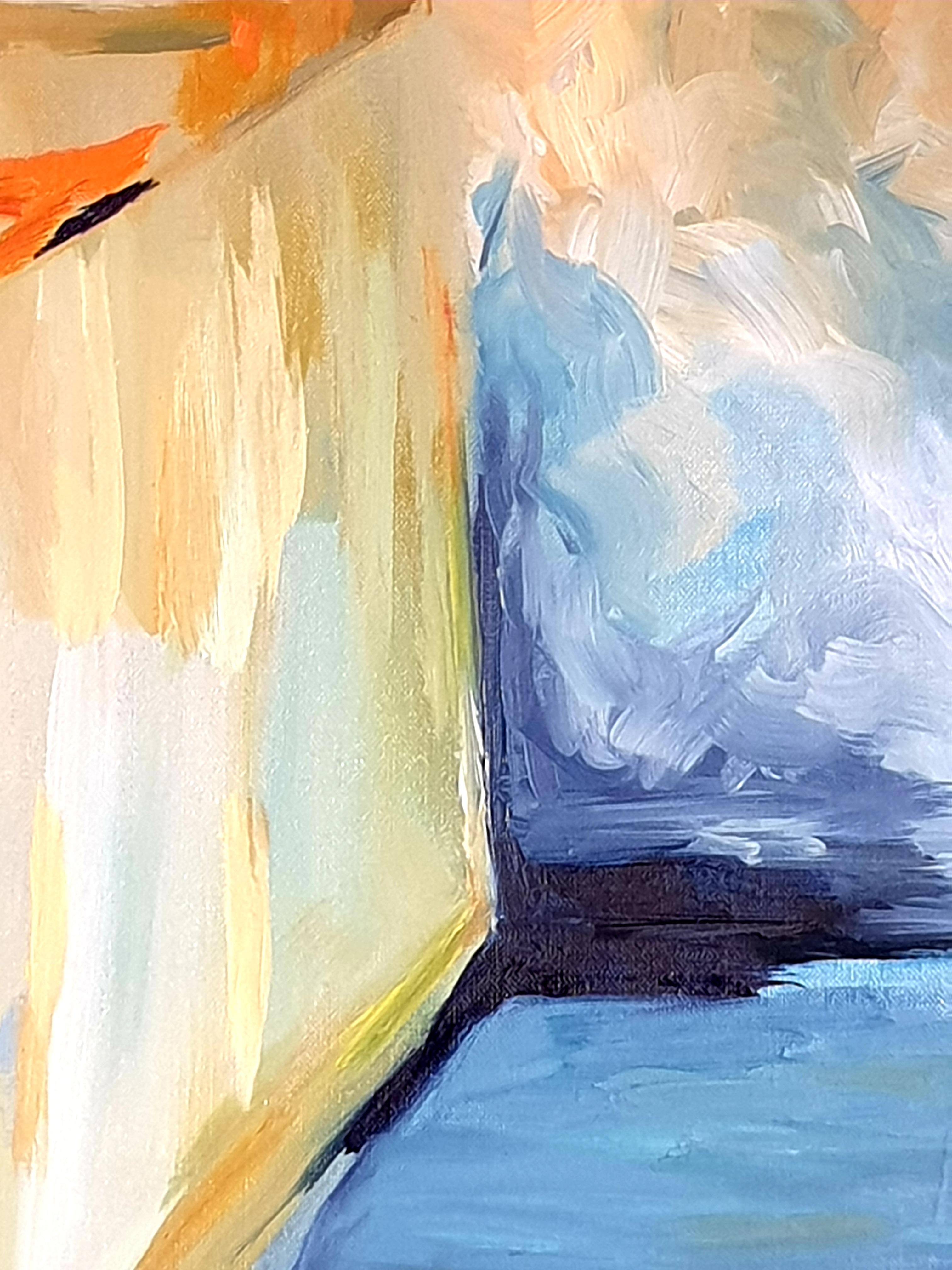 Contemporary Abstract Expressionist Oil On Linen Canvas, 'The Flow'. im Angebot 2