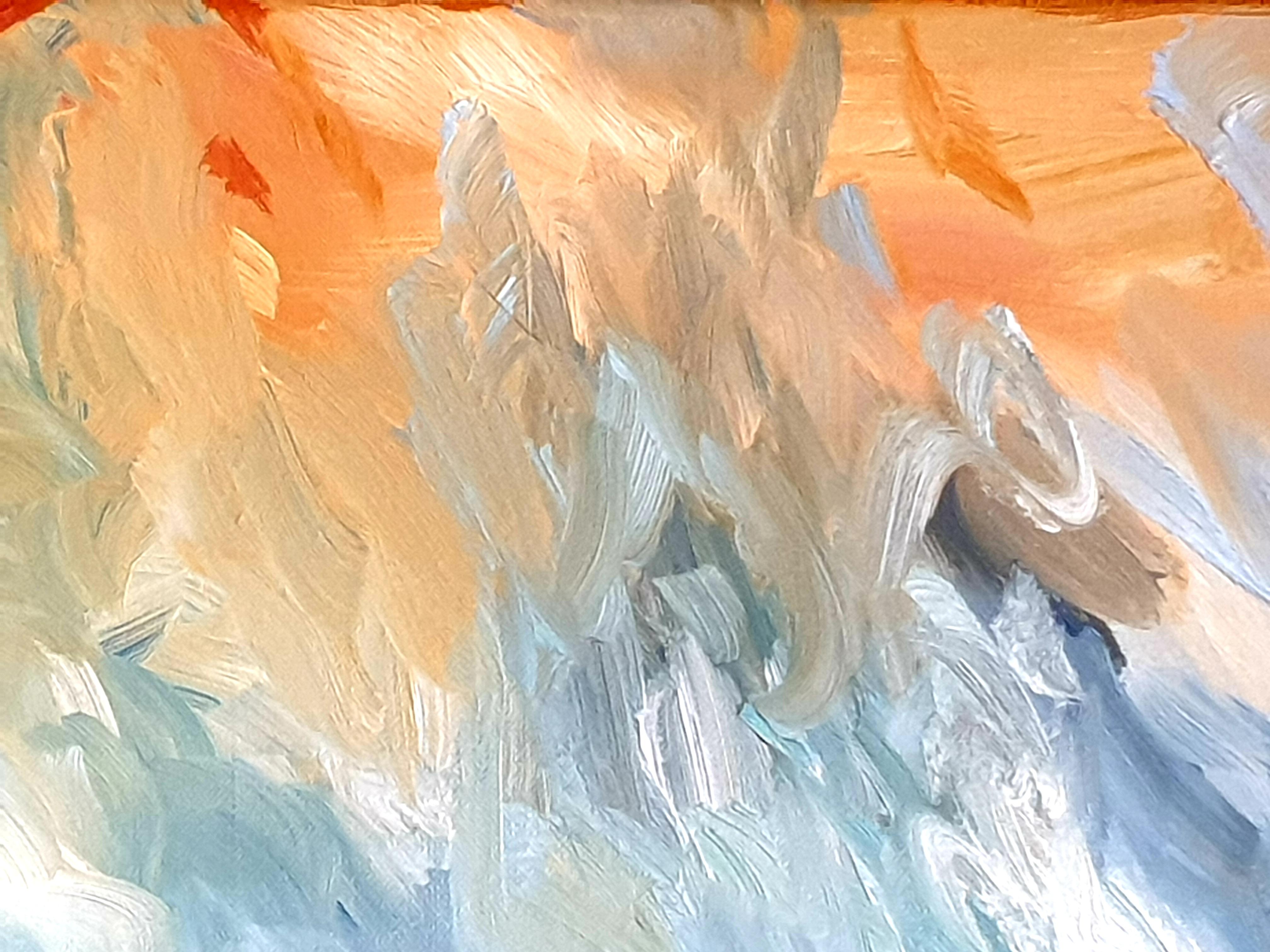 Contemporary Abstract Expressionist Oil On Linen Canvas, 'The Flow'. im Angebot 3