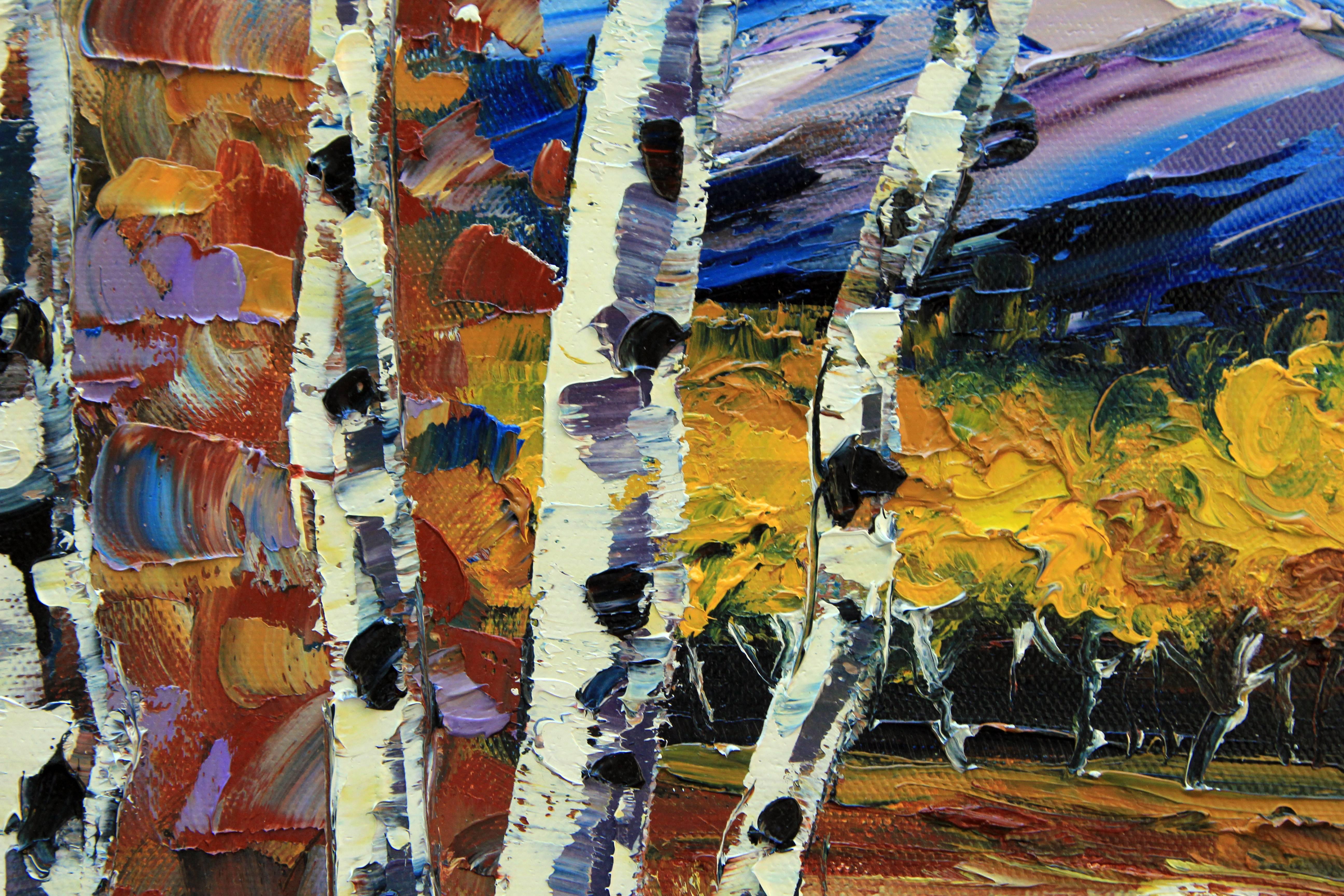 Beautiful Birch Lisa Elley Oil painting on stretched canvas 3